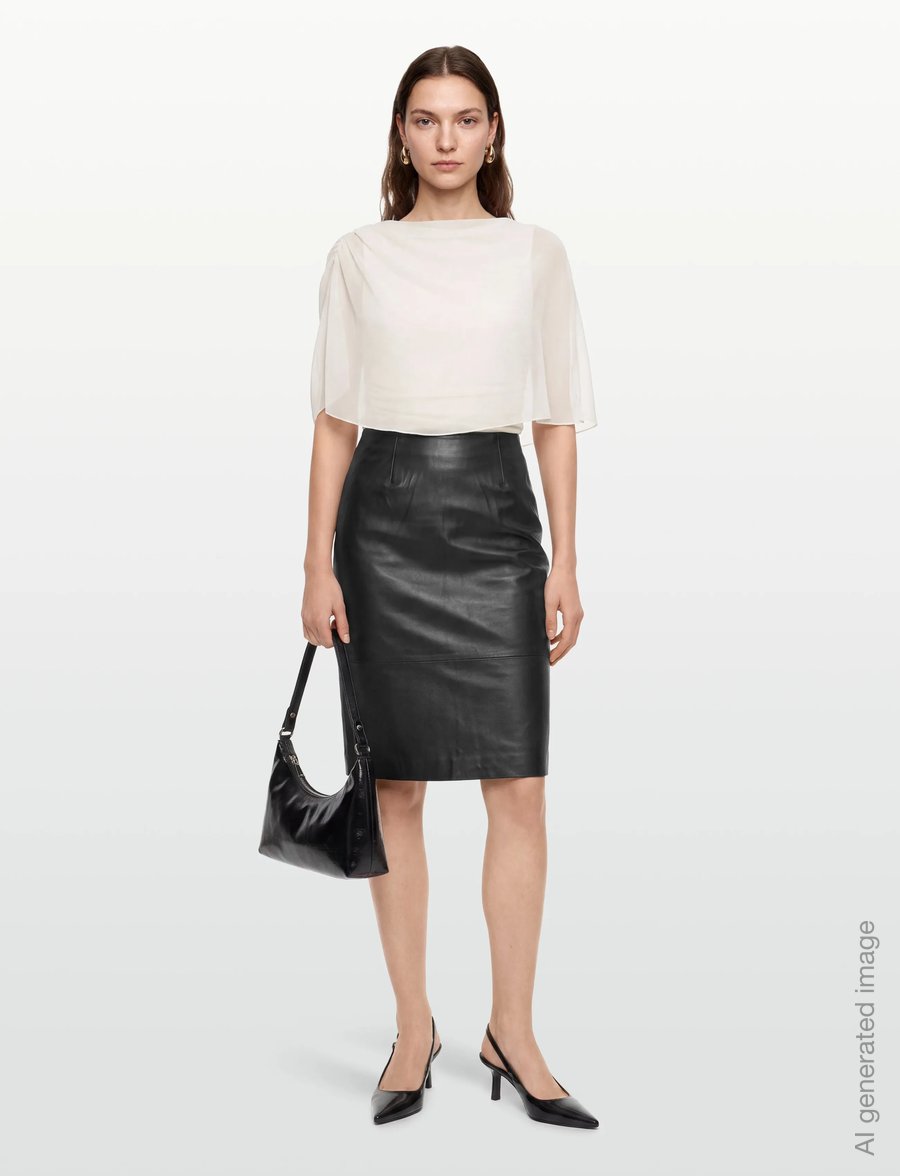 Copenhagen Muse - CMBARON-SKIRT - nahkseelikud - black - 0
