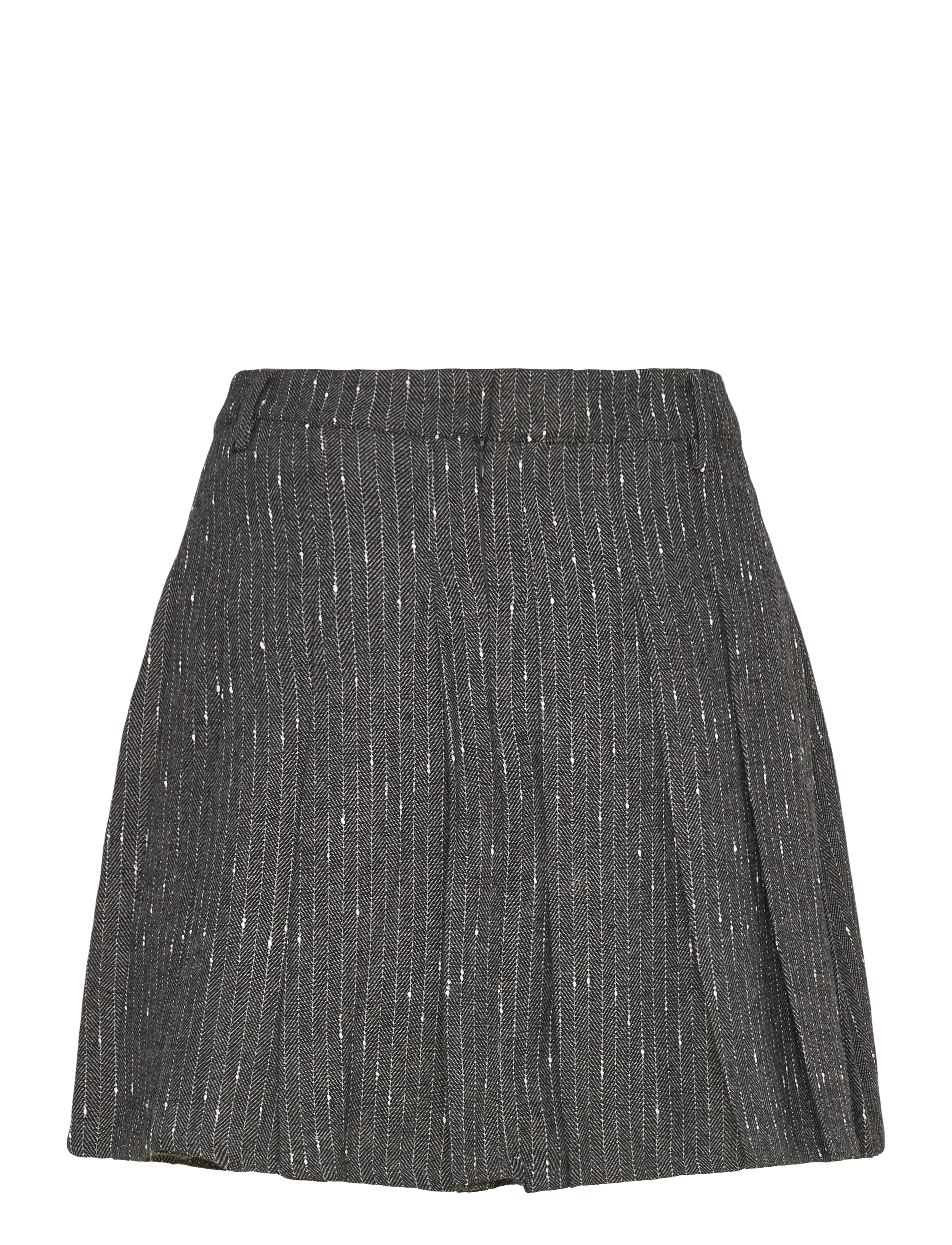 Copenhagen Muse - CMTRINA-SKIRT is a short skirt in a premium material with a herringbone pattern - jupes courtes - medium grey mlg. - 1
