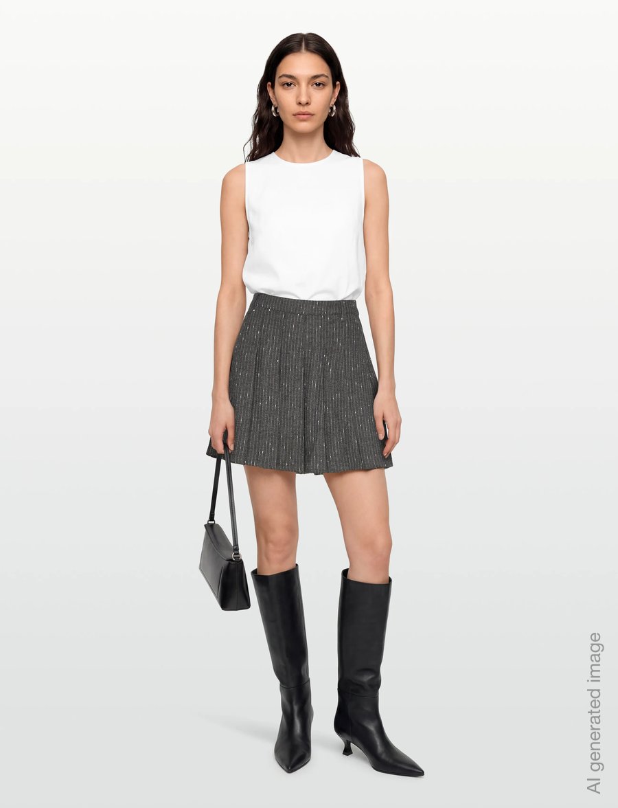 Copenhagen Muse - CMTRINA-SKIRT - kurze röcke - medium grey mlg. - 0