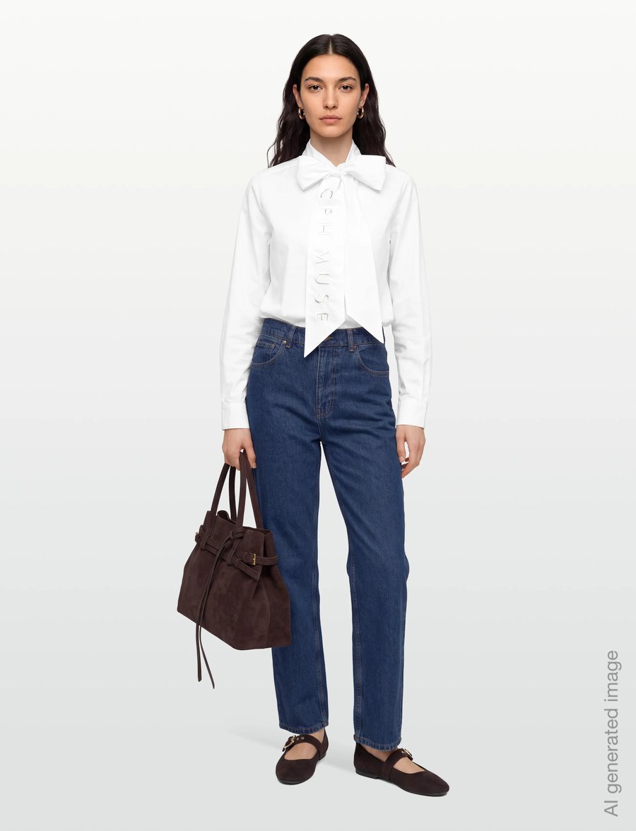 Copenhagen Muse - CMPOPLIN-SHIRT - langærmede skjorter - bright white - 0