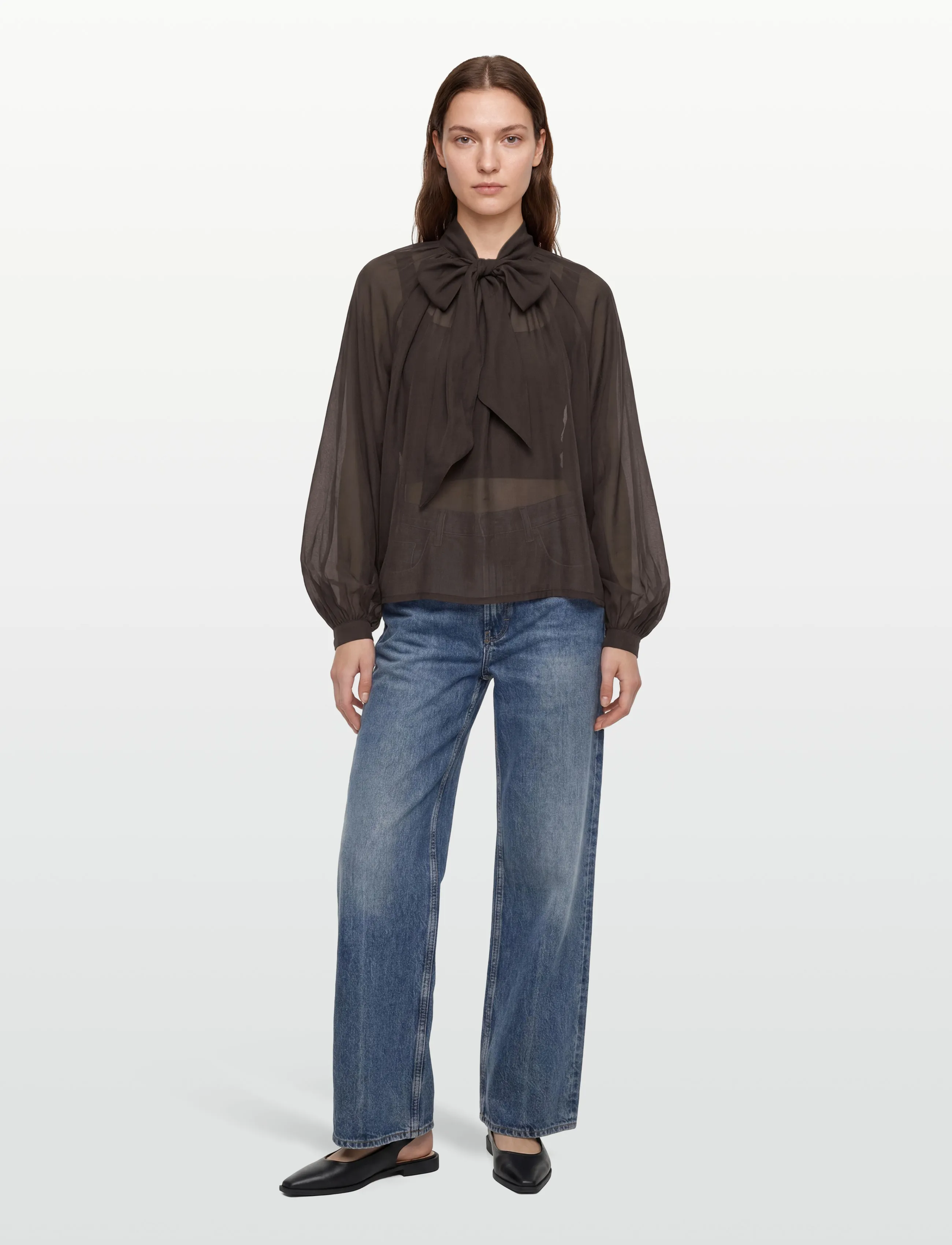 Copenhagen Muse Cmtilly-Blouse, Kvinder, Sløjfe Bluse, Brun, Str: XXS