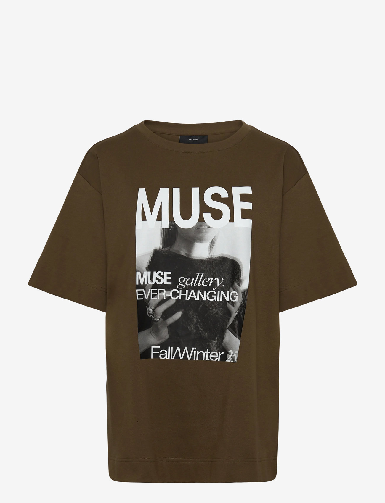 Copenhagen Muse - CMMUSE-TEE is an oversized T-shirt in a premium material with a rounded neckline - t-shirts - dark olive - 0