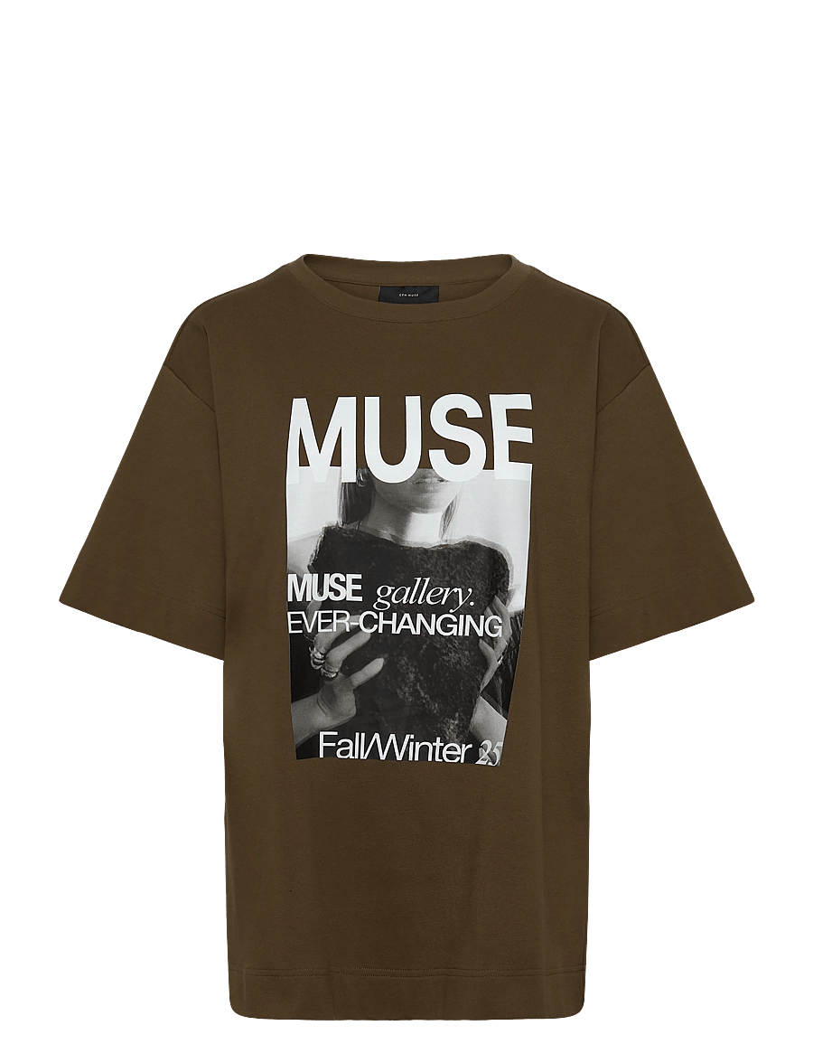 Copenhagen Muse - CMMUSE-TEE is an oversized T-shirt in a premium material with a rounded neckline - t-shirts - dark olive - 0