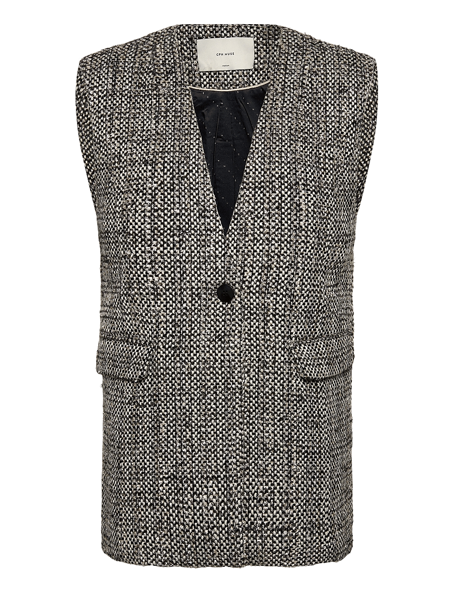 Copenhagen Muse - CMRUBI-WAISTCOAT - jet stream w. black - 1