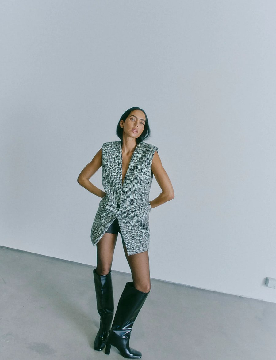 Copenhagen Muse - CMRUBI-WAISTCOAT - jet stream w. black - 3