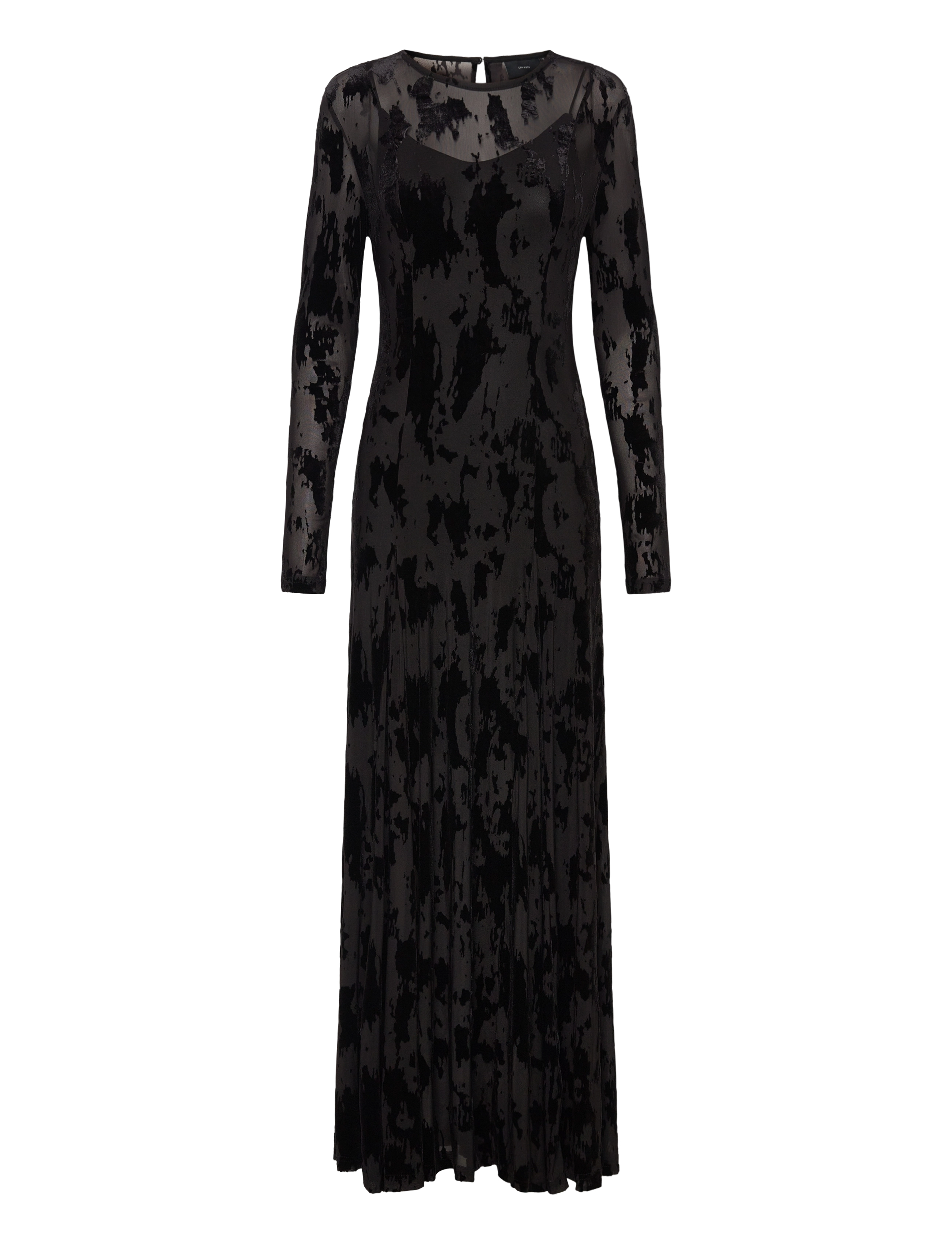 Copenhagen Muse CMFLAME-DRESS is a dress in an elegant mesh material with an all-over flock effe - Maxi kjoler - BLACK / black