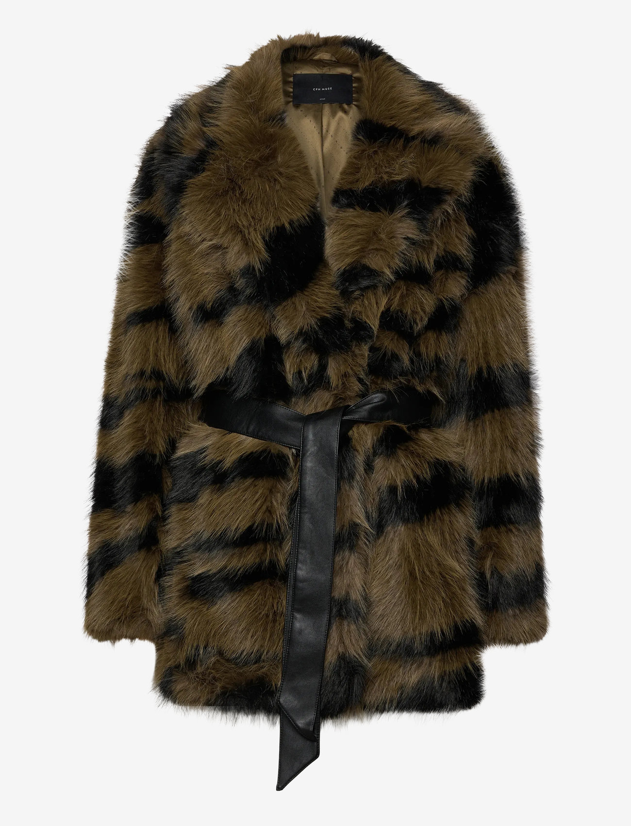 Copenhagen Muse - CMPLUSHY-JACKET - kunstkarusnahk - dark olive w. black - 1