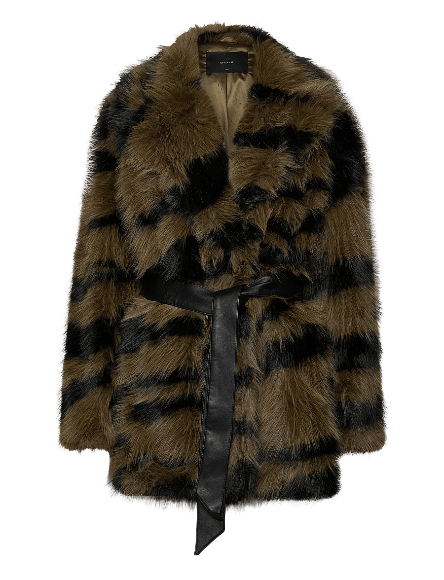 Copenhagen Muse - CMPLUSHY-JACKET is a jacket in a preimum faux fur material that combines warmth - kunstpelz - dark olive w. black - 1