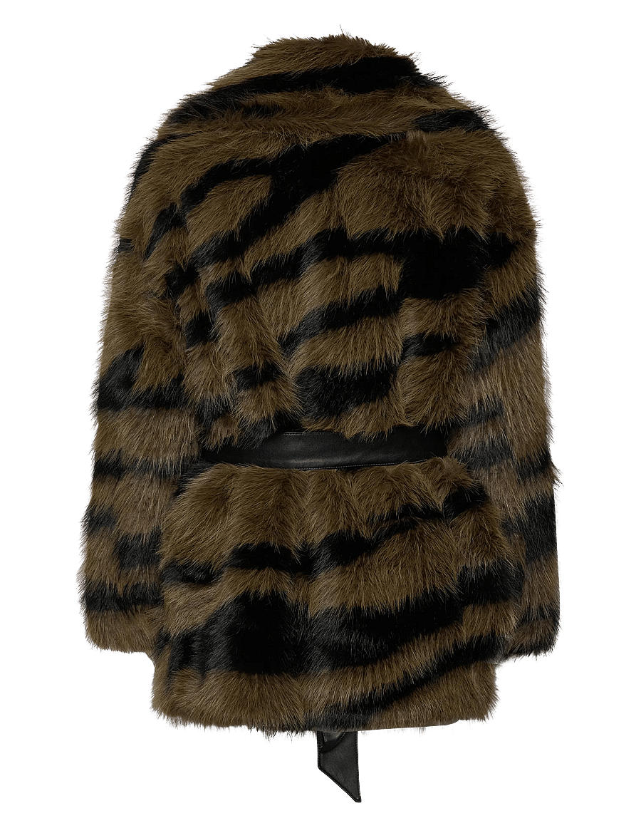 Copenhagen Muse - CMPLUSHY-JACKET is a jacket in a preimum faux fur material that combines warmth - kunstpelz - dark olive w. black - 2