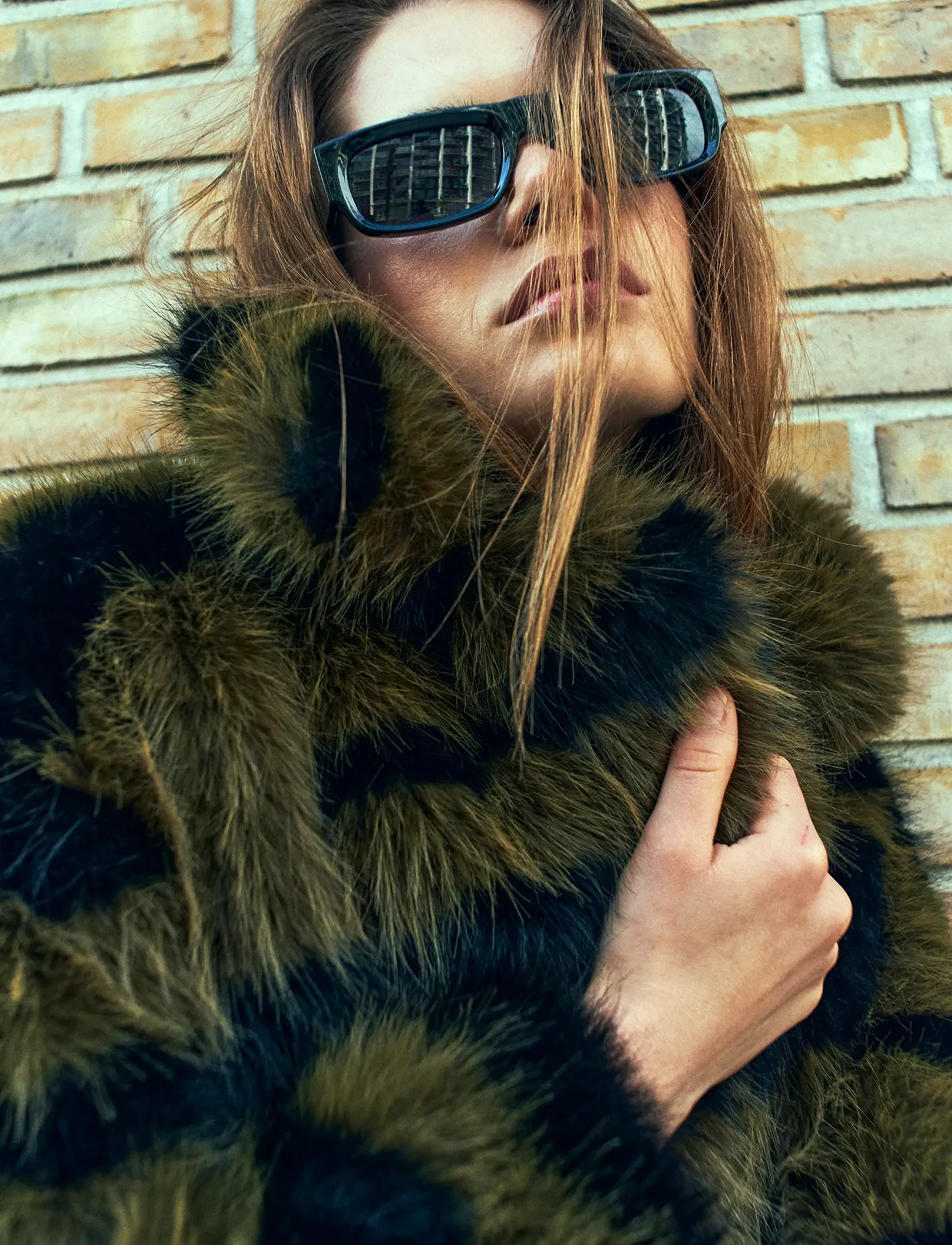 Copenhagen Muse - CMPLUSHY-JACKET is a jacket in a preimum faux fur material that combines warmth - kunstpelz - dark olive w. black - 3