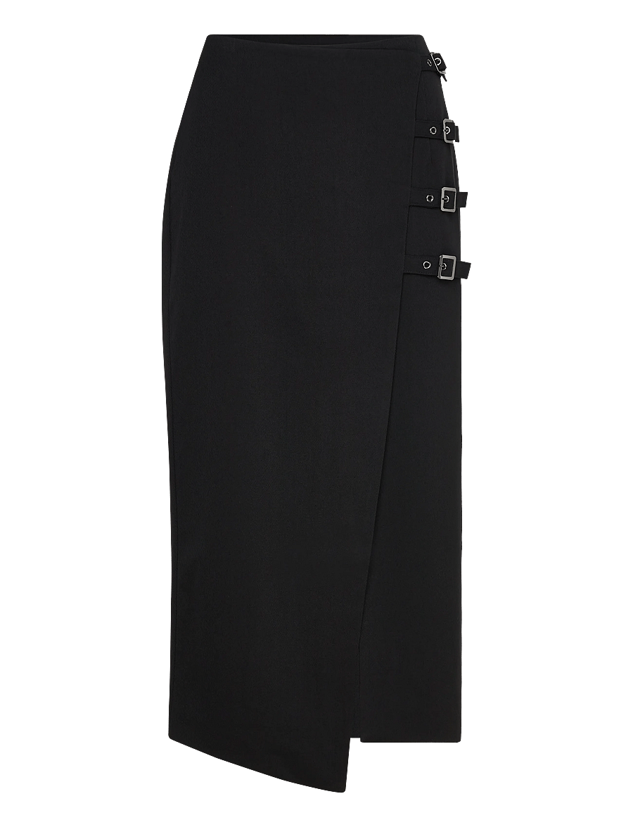 Copenhagen Muse - CMTAILOR-SKIRT is a wrap skirt in a premium material with a concealed back zip f - jupes portefeuille - black - 0