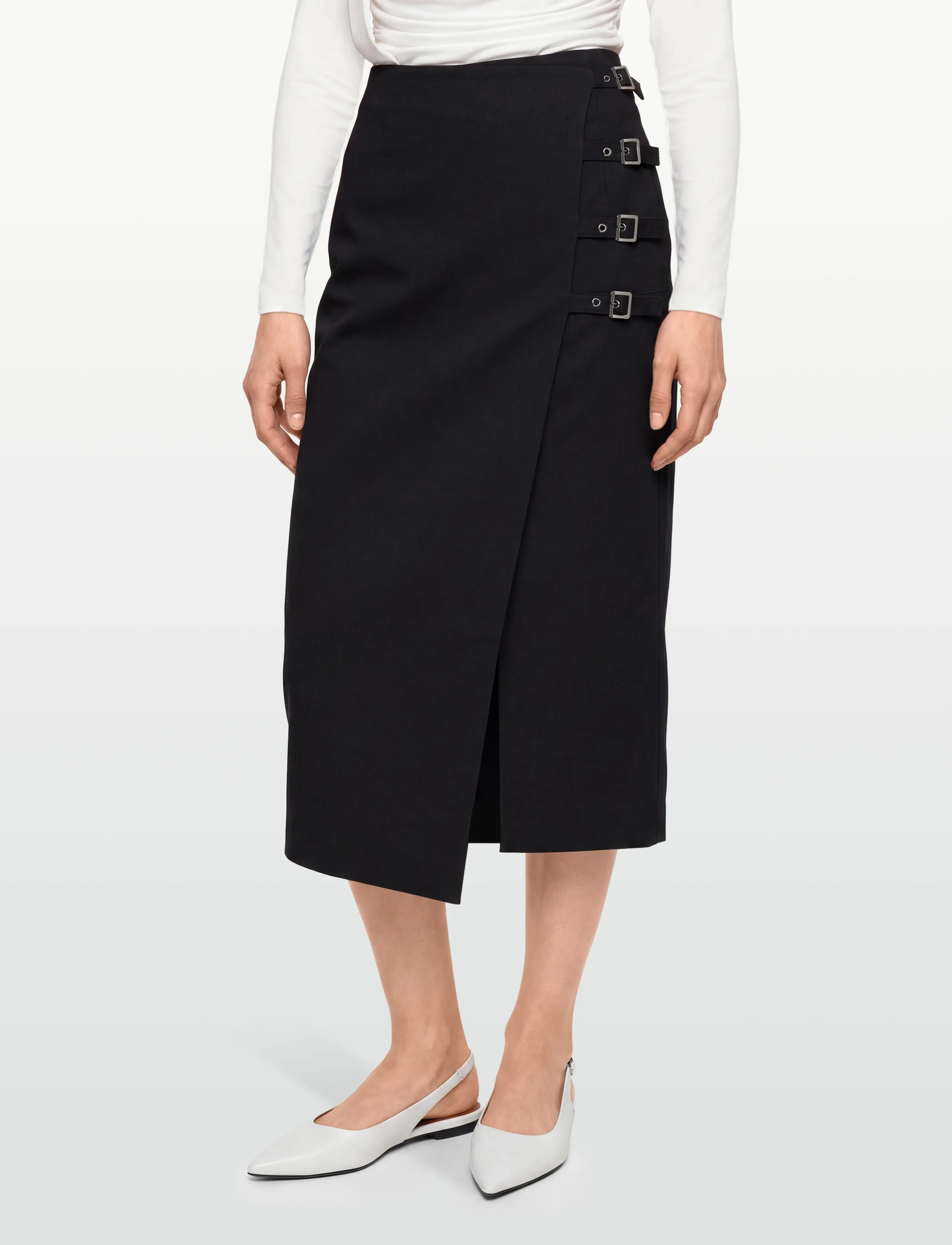 Copenhagen Muse - CMTAILOR-SKIRT is a wrap skirt in a premium material with a concealed back zip f - festmode zu outlet-preisen - black - 3