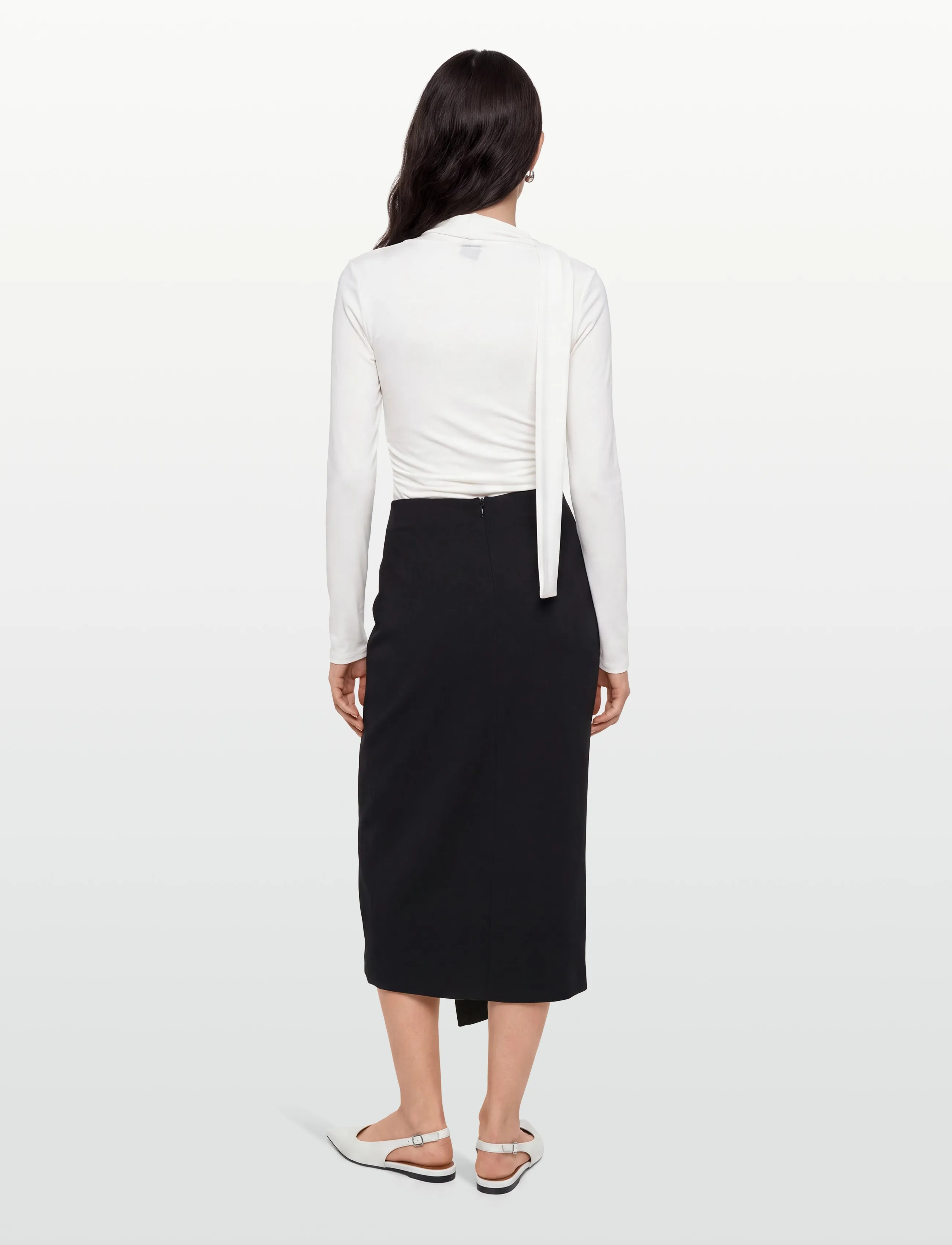 Copenhagen Muse - CMTAILOR-SKIRT is a wrap skirt in a premium material with a concealed back zip f - festmode zu outlet-preisen - black - 4