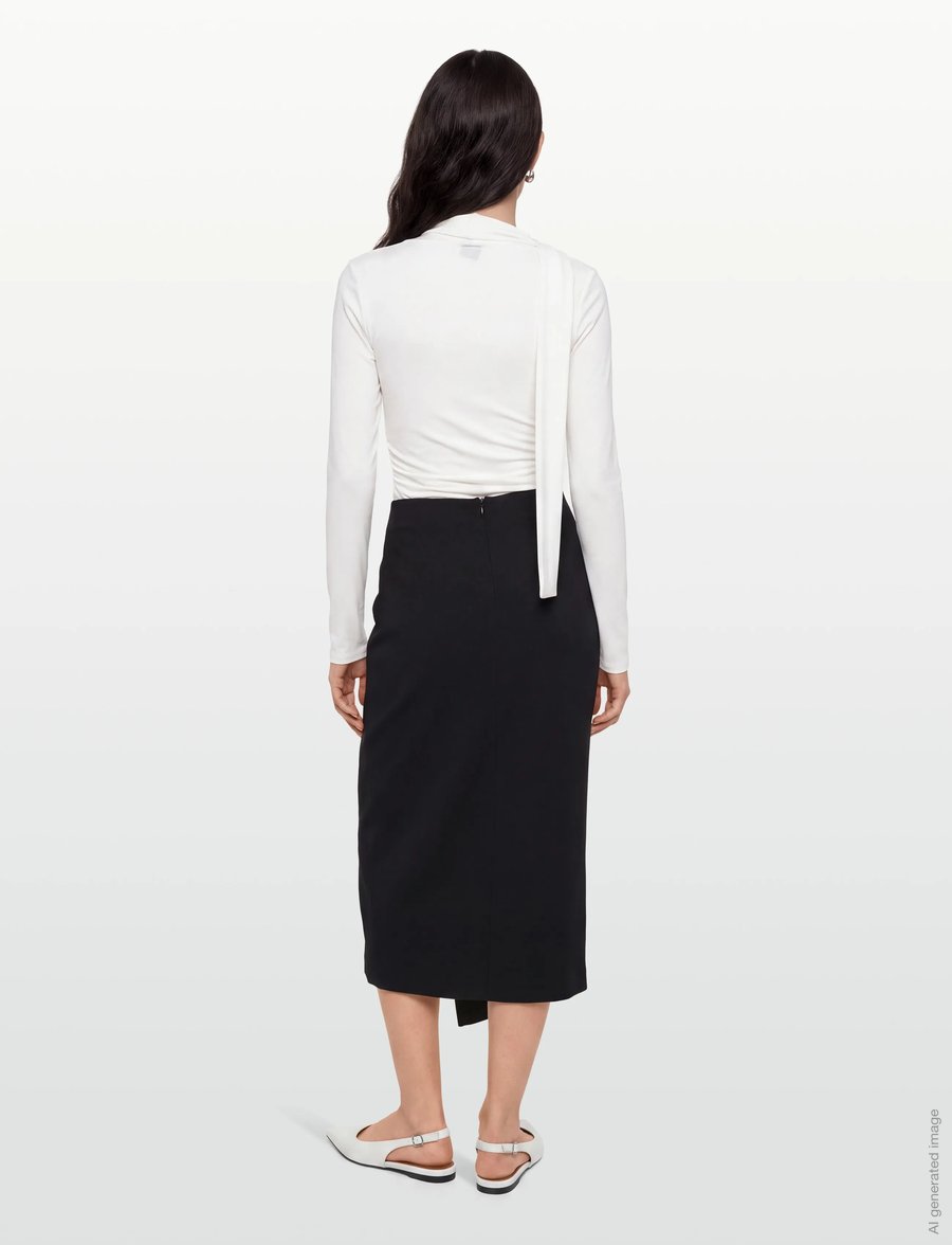 Copenhagen Muse - CMTAILOR-SKIRT is a wrap skirt in a premium material with a concealed back zip f - wickelröcke - black - 4