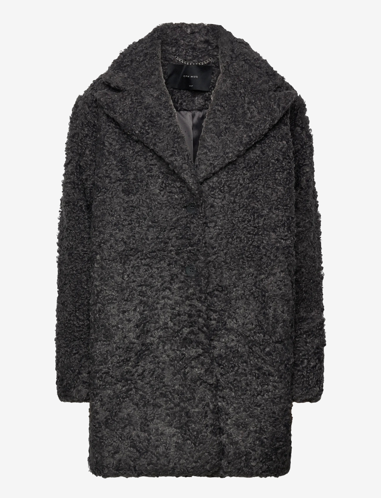 Copenhagen Muse - CMCURLY-COAT - faux fur jakker - dark grey - 0