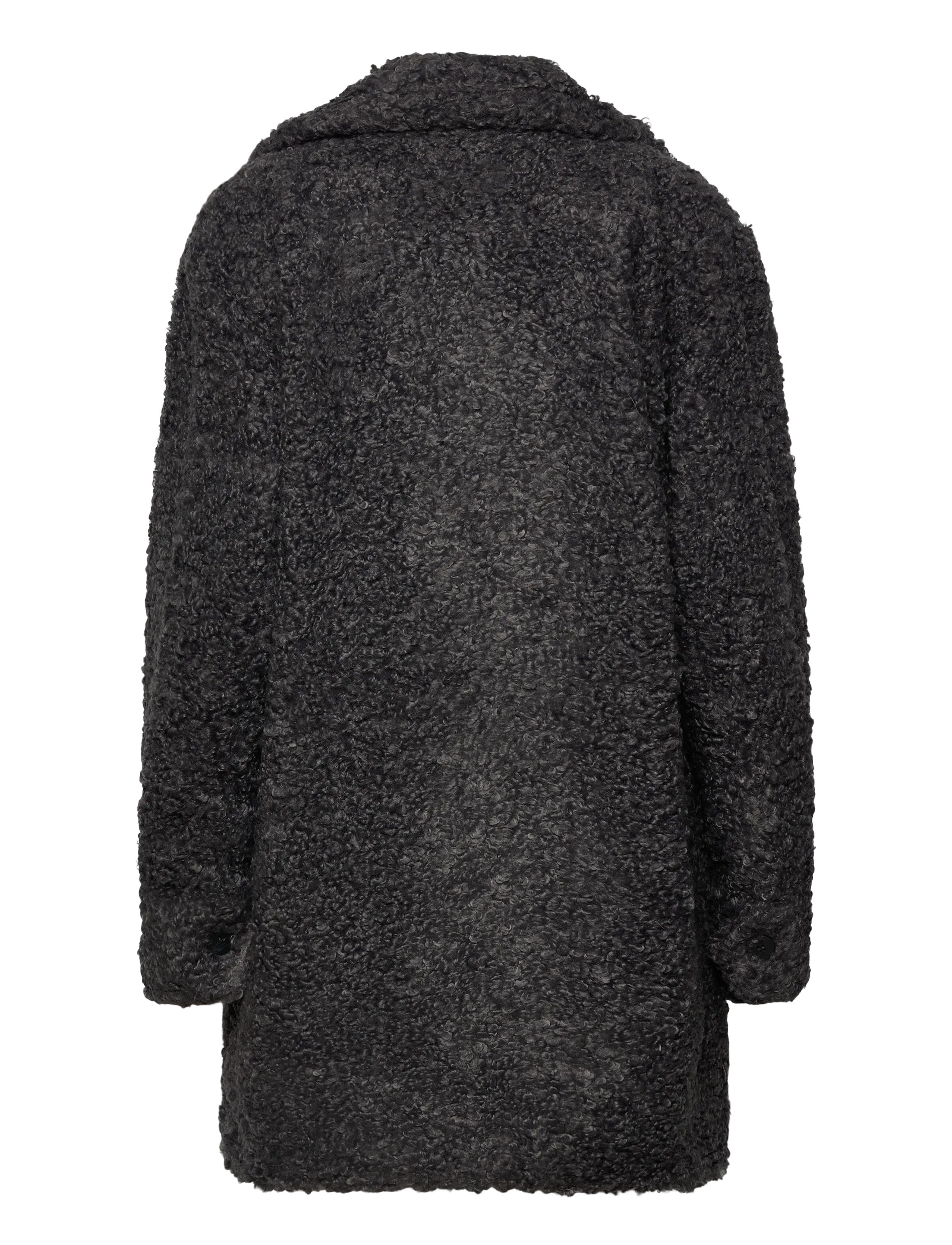 Copenhagen Muse - CMCURLY-COAT is a coat in a premium, curly material with wide shoulders, front p - kunstpelz - dark grey - 1
