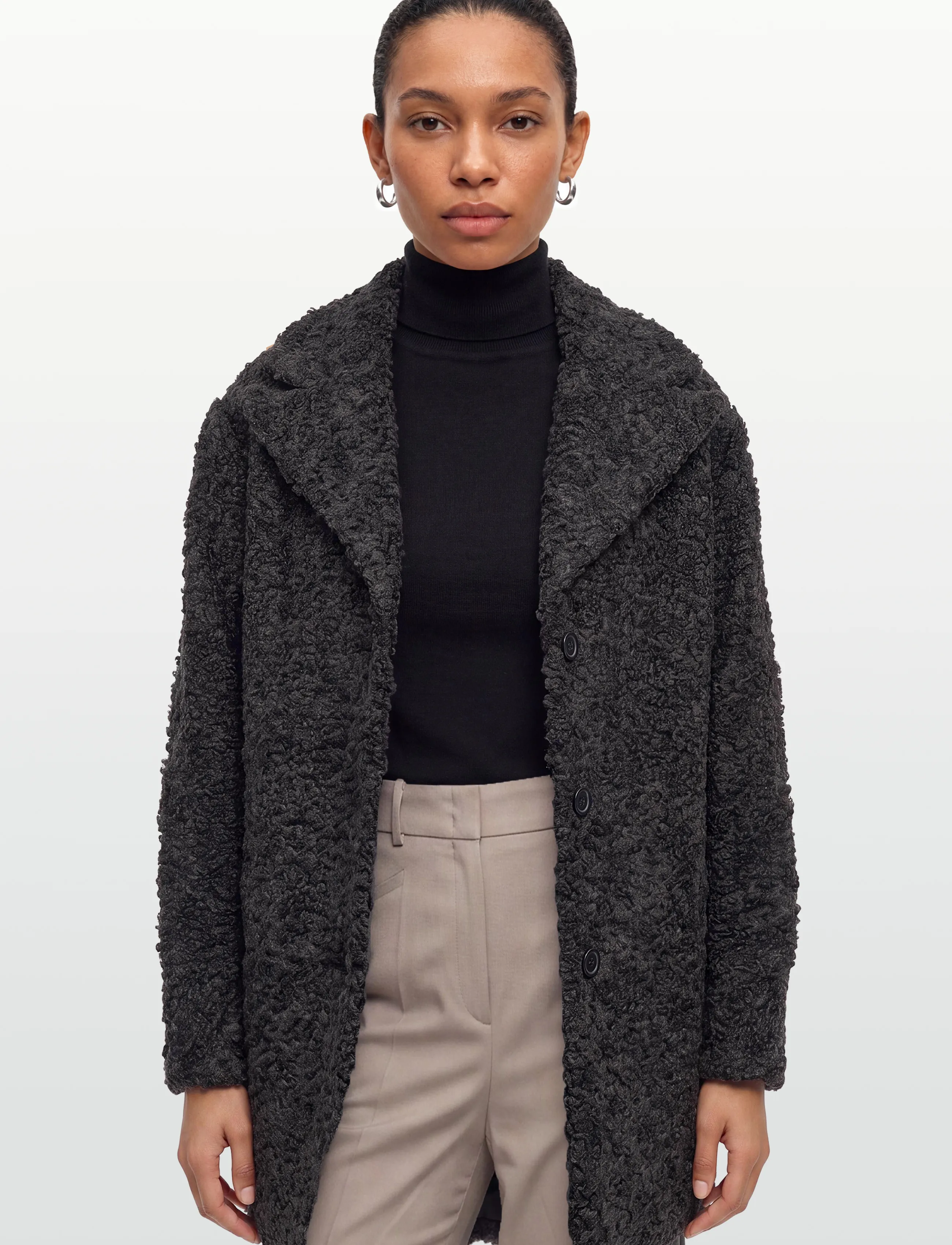 Copenhagen Muse - CMCURLY-COAT - kunstpelz - dark grey - 3
