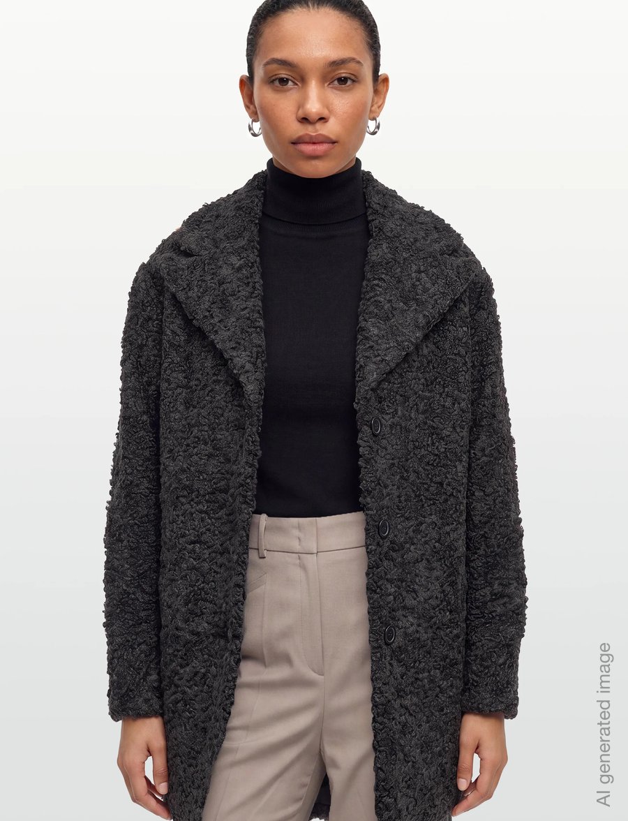 Copenhagen Muse - CMCURLY-COAT - kunstpelz - dark grey - 3
