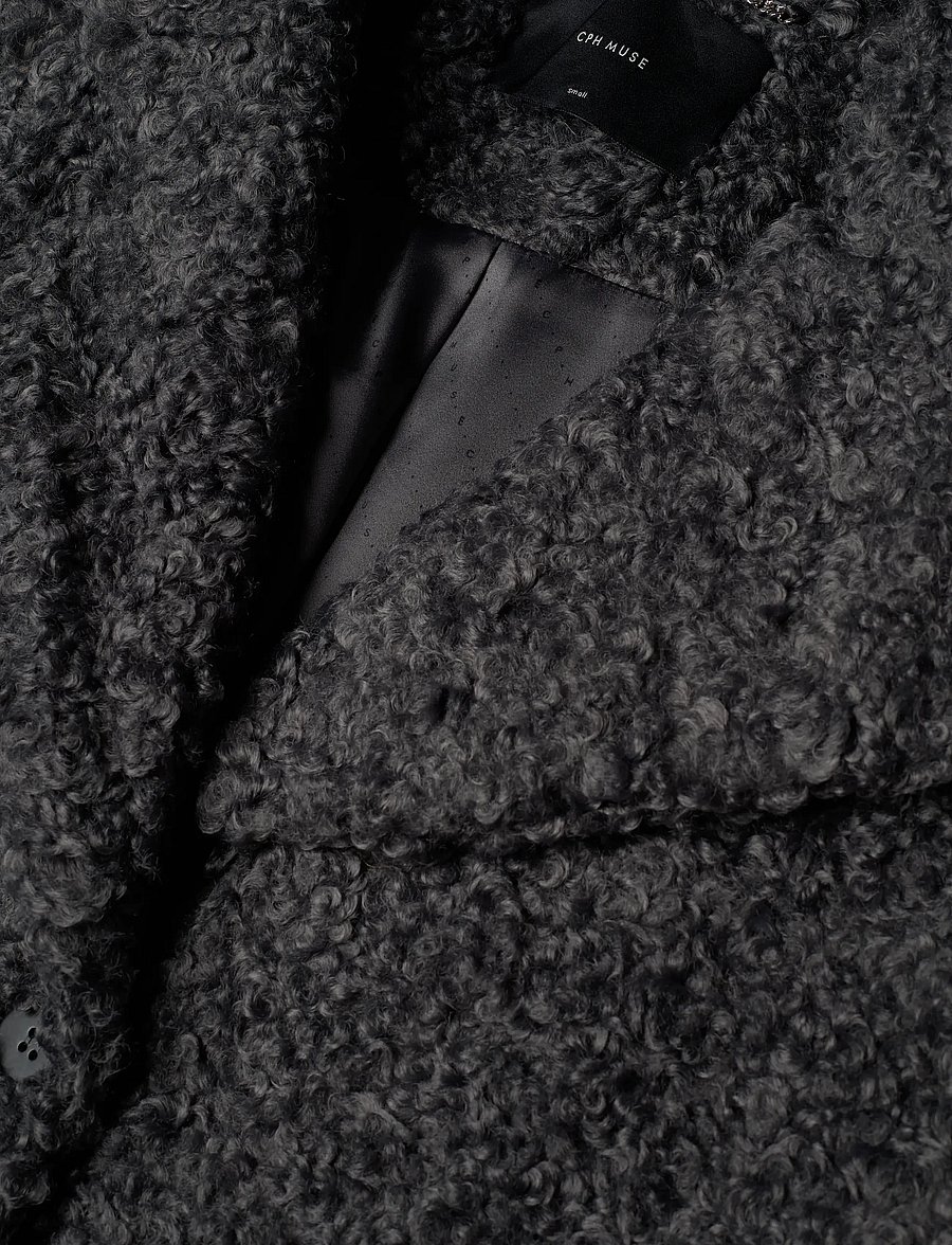 Copenhagen Muse - CMCURLY-COAT - kunstpelz - dark grey - 5