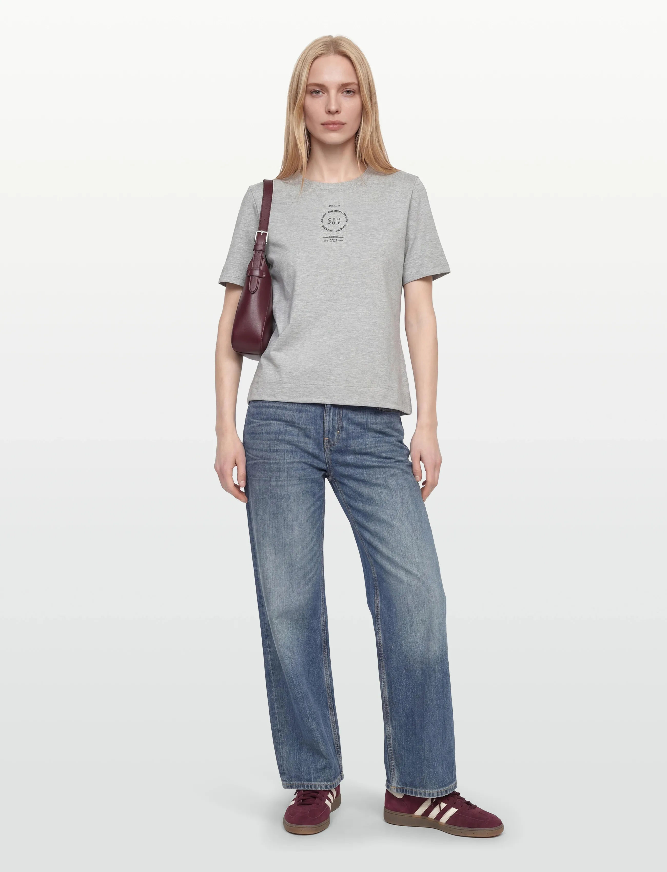 Copenhagen Muse - CMMUSE-TEE - laveste priser - light grey melange w. black - 0