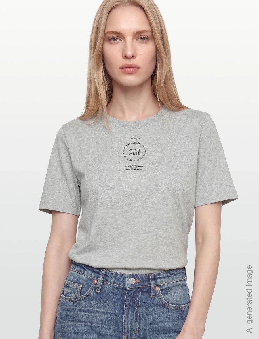 Copenhagen Muse - CMMUSE-TEE - t-shirts - light grey melange w. black - 3