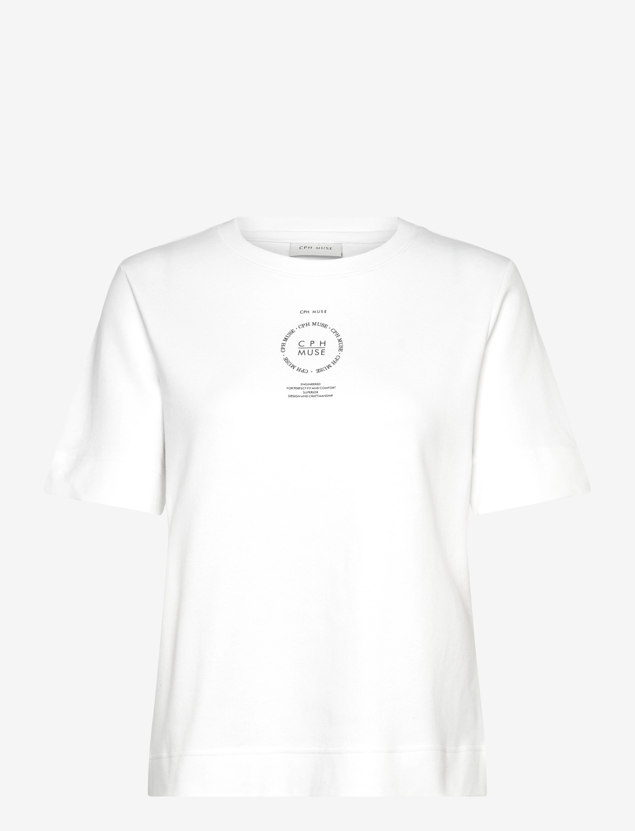 Copenhagen Muse - CMMUSE-TEE - t-shirts - bright white w. black - 0