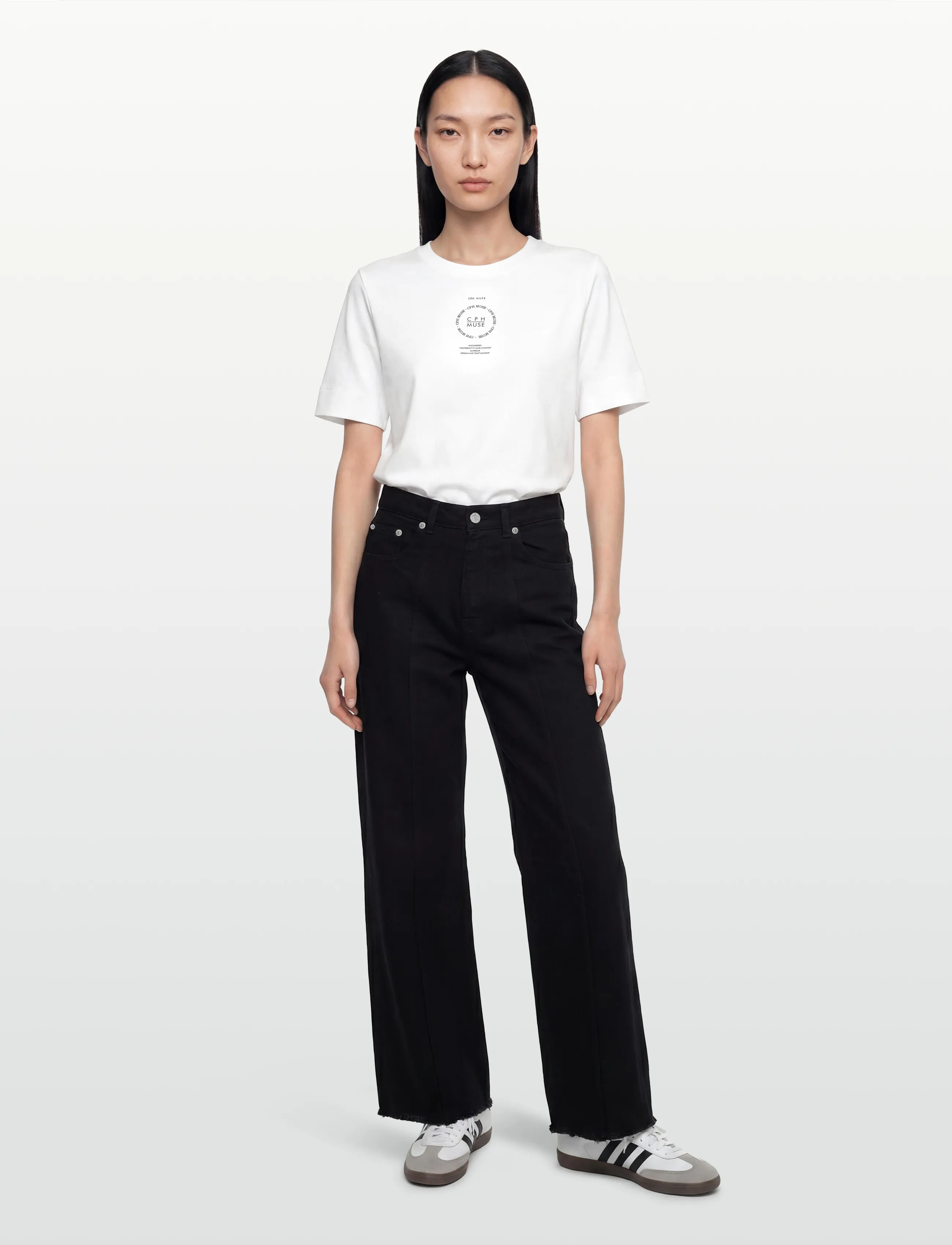 Copenhagen Muse CMMUSE-TEE - T-särgid ja alussärgid - BRIGHT WHITE W. BLACK / white