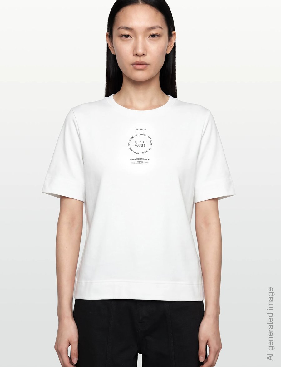Copenhagen Muse - CMMUSE-TEE - t-shirts - bright white w. black - 3