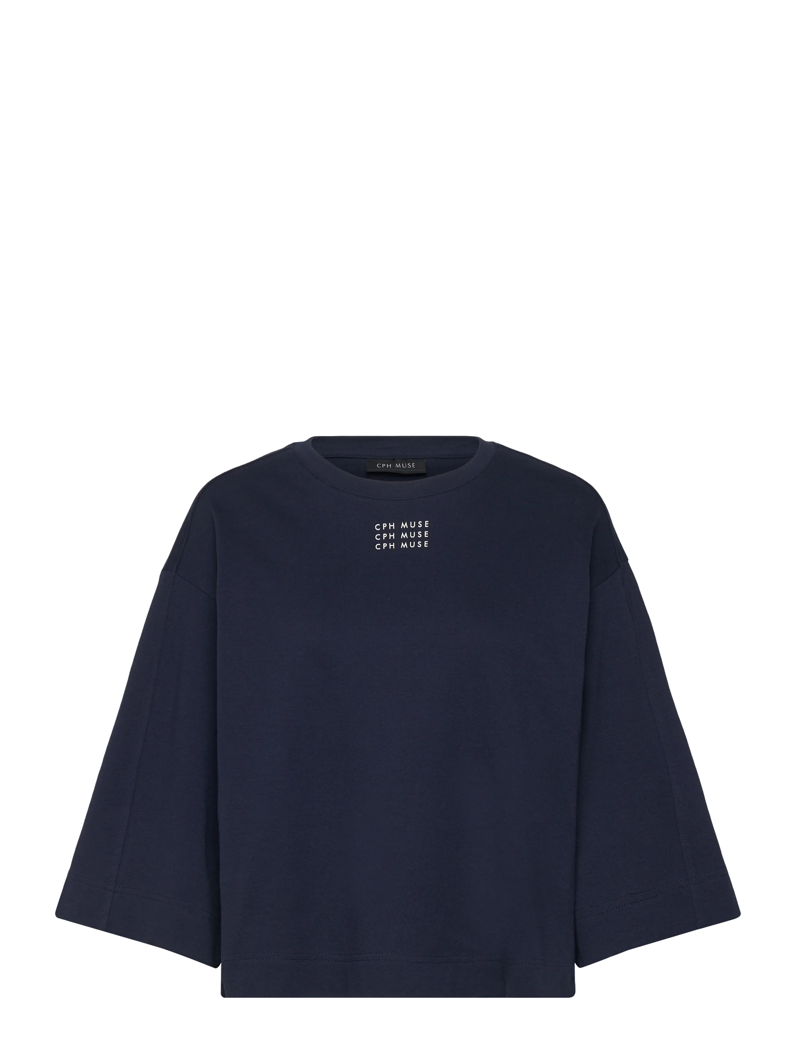 Copenhagen Muse CMMUSE-TEE - T-Shirts & Tops - TOTAL ECLIPSE W. JET STREAM / navy