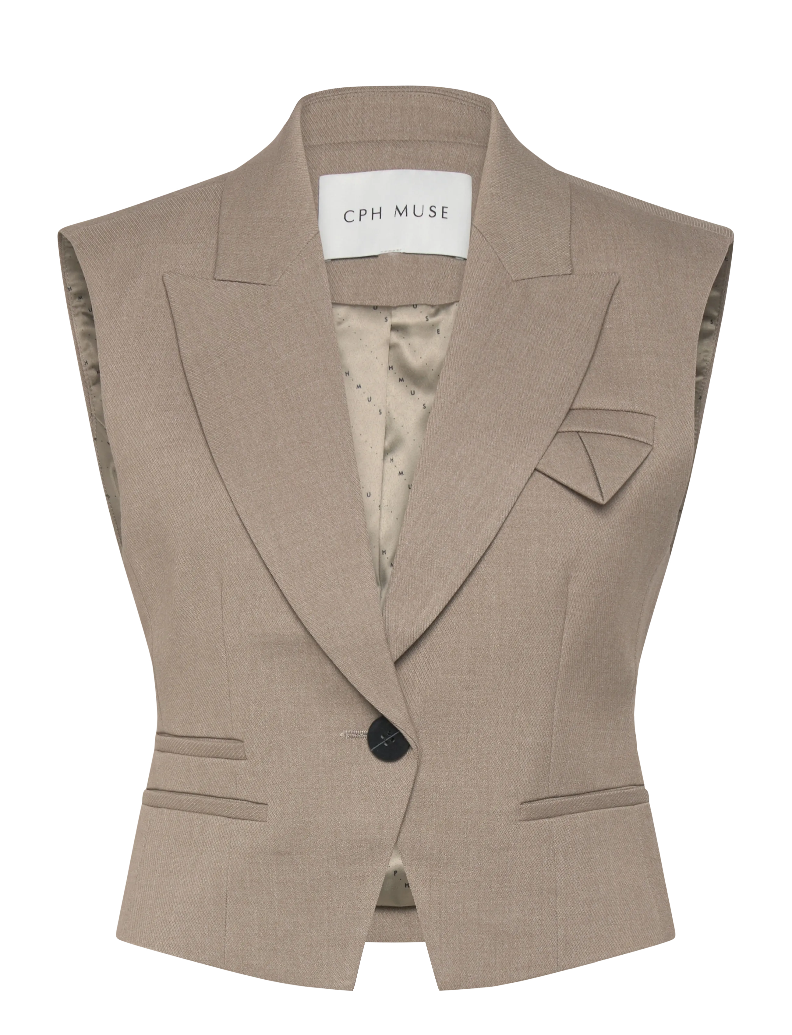 Copenhagen Muse CMTAILOR-WAISTCOAT - Pintsakud - WINTER TWIG MELANGE / beige