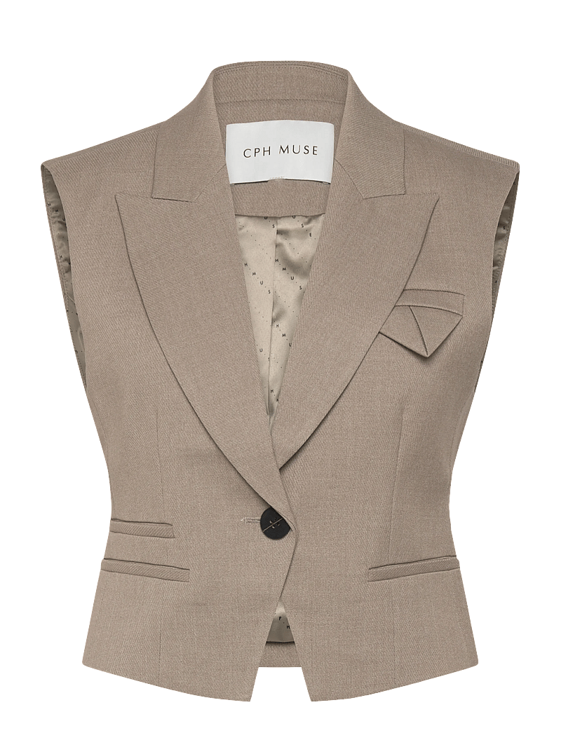 Copenhagen Muse - CMTAILOR-WAISTCOAT - veste - winter twig melange - 1