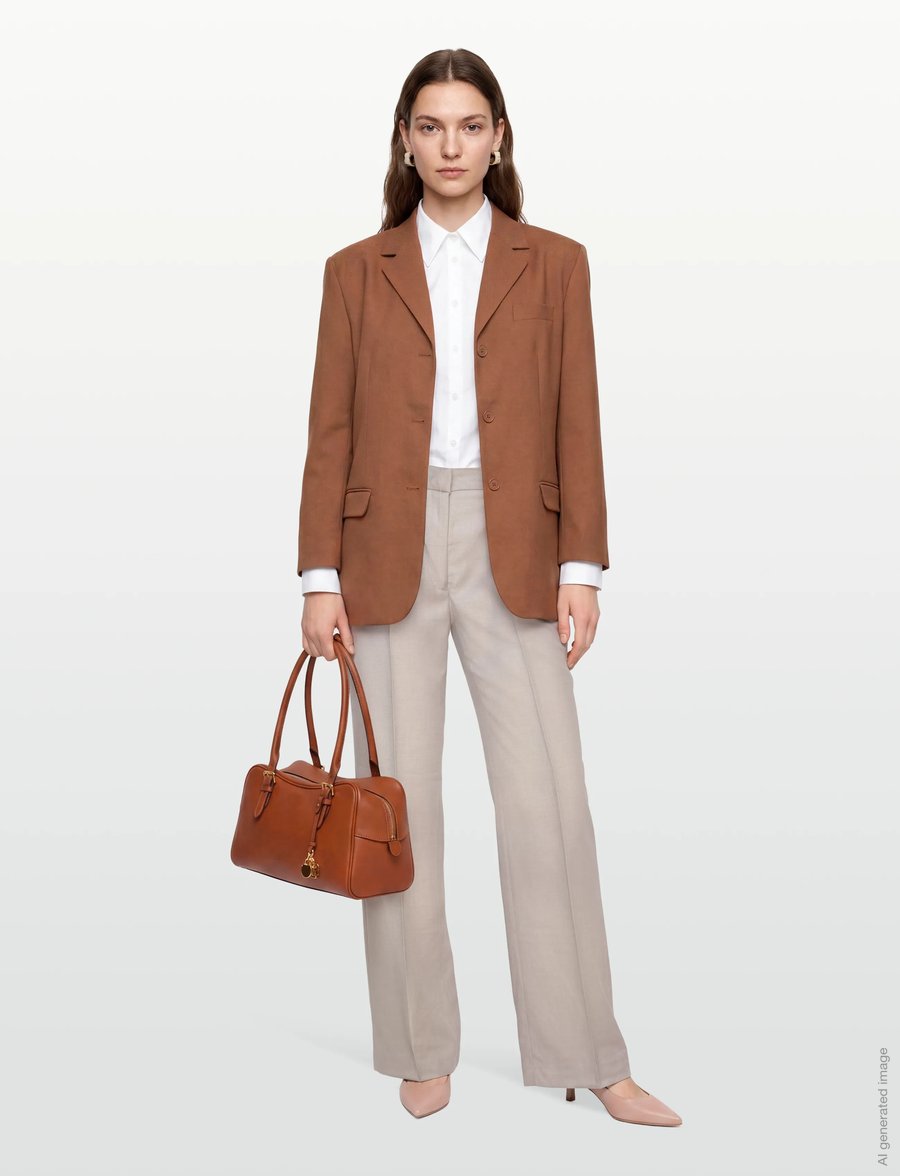 Copenhagen Muse - CMTENNA-PANTS - raka byxor - light grey melange - 0