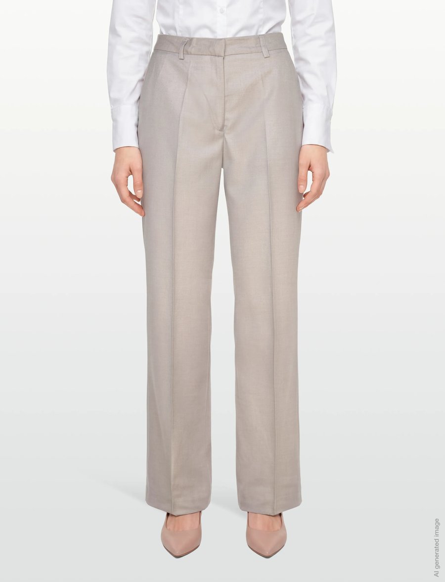 Copenhagen Muse - CMTENNA-PANTS - raka byxor - light grey melange - 3