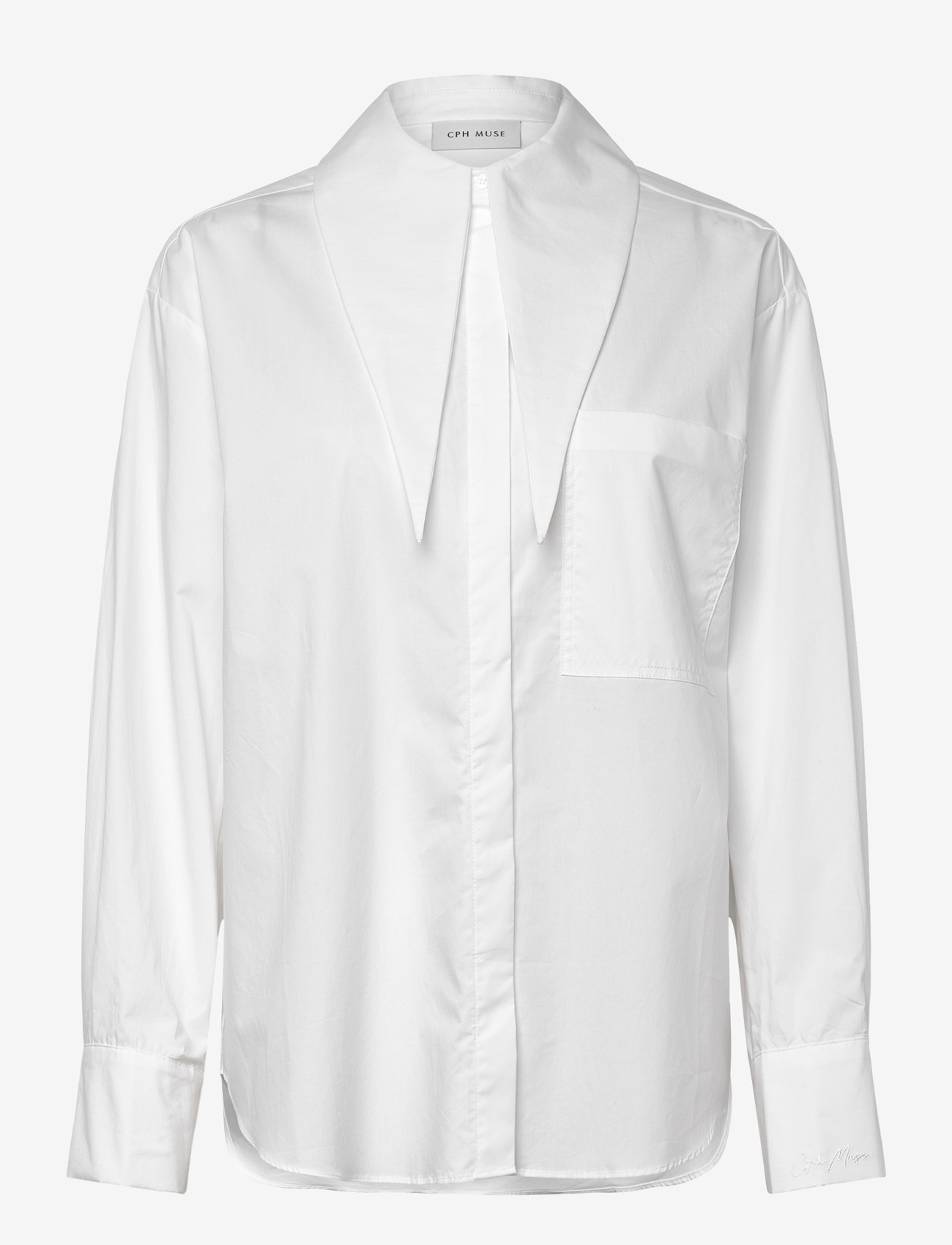 Copenhagen Muse - CMPOPLIN-SHIRT - koszule z długimi rękawami - bright white - 0
