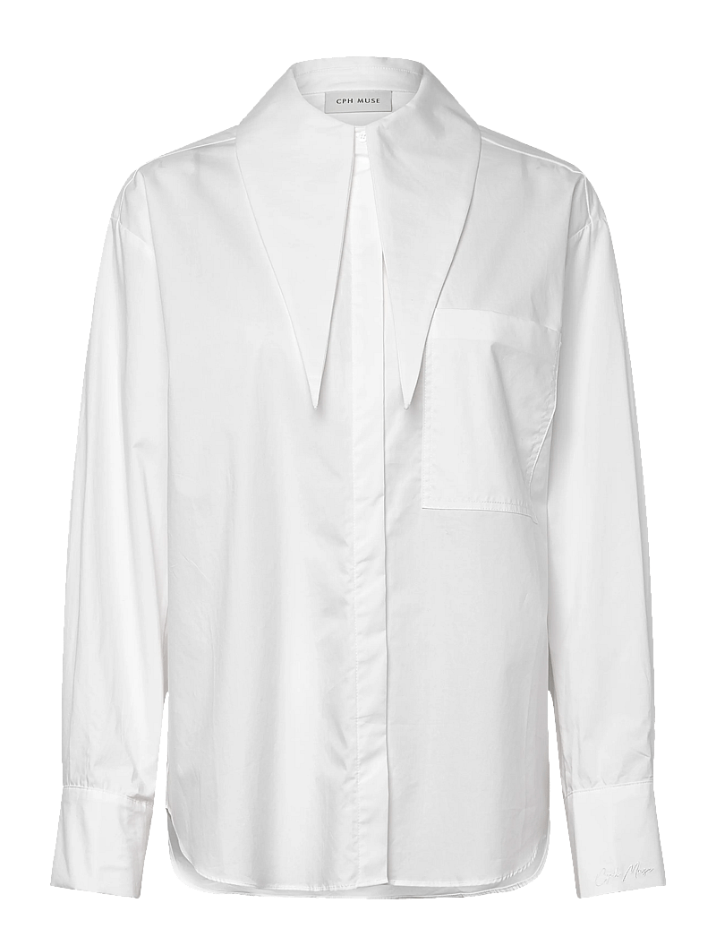 Copenhagen Muse - CMPOPLIN-SHIRT - koszule z długimi rękawami - bright white - 0
