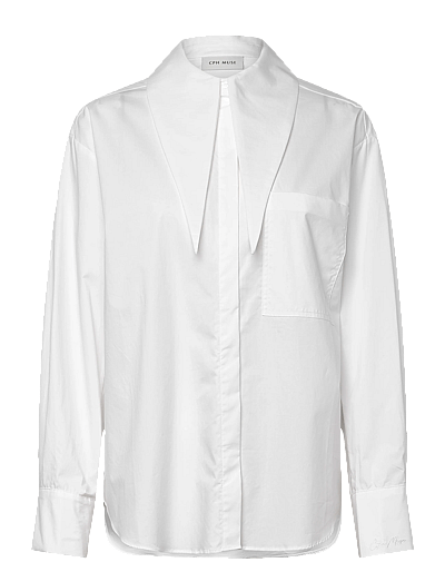 Copenhagen Muse CMPOPLIN-SHIRT - Pikkade varrukatega särgid - BRIGHT WHITE / white