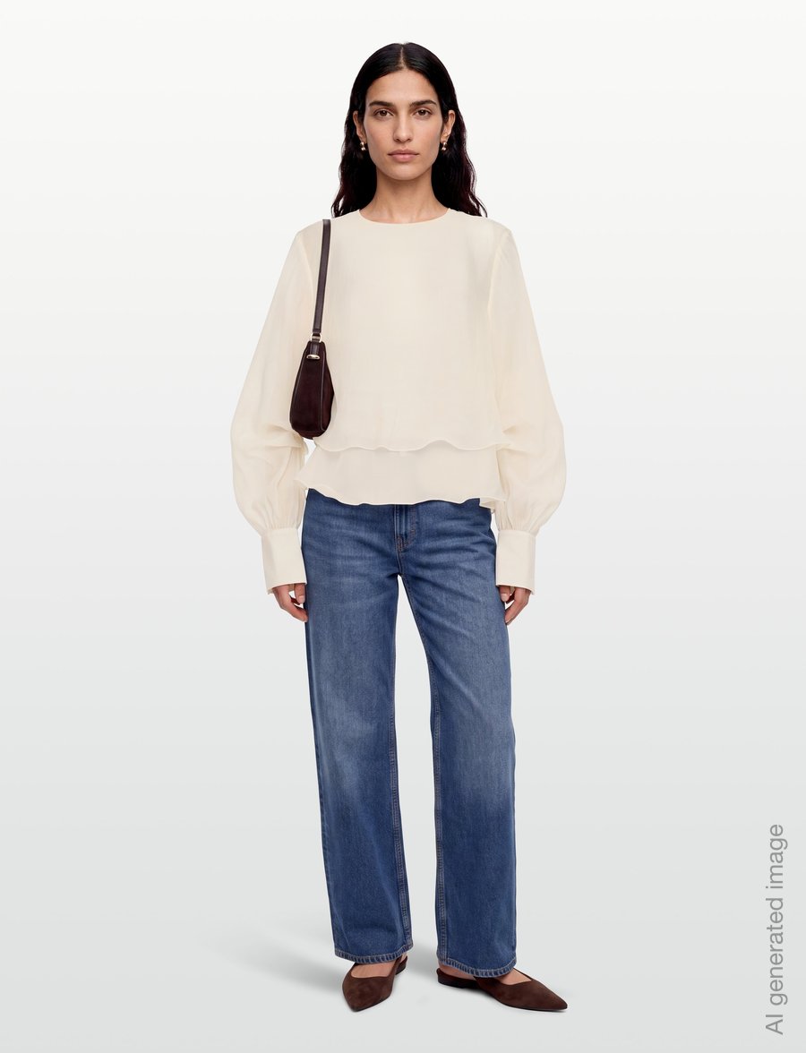 Copenhagen Muse - CMTILLY-BLOUSE - langermede bluser - jet stream - 0