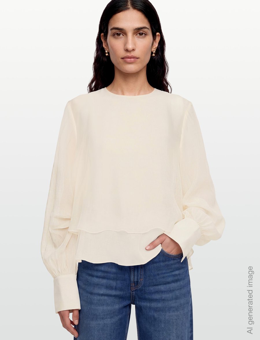 Copenhagen Muse - CMTILLY-BLOUSE - langermede bluser - jet stream - 3