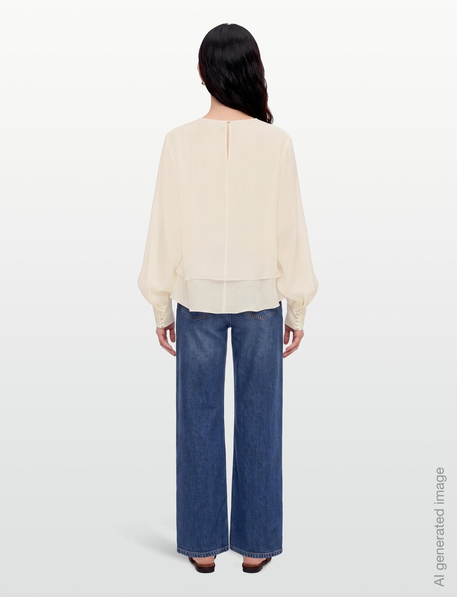 Copenhagen Muse - CMTILLY-BLOUSE - langermede bluser - jet stream - 4