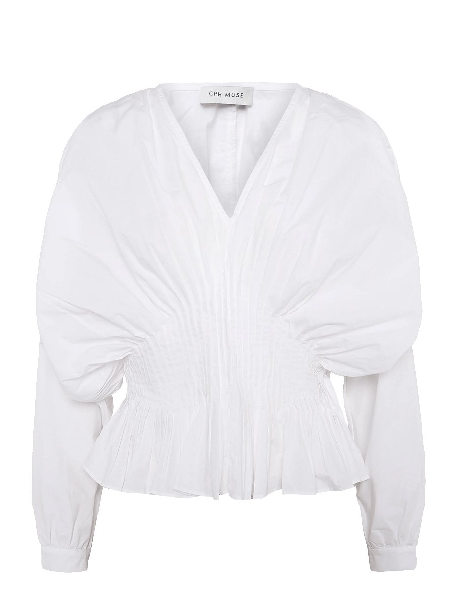 Copenhagen Muse - CMPOPLIN-BLOUSE - langærmede bluser - bright white - 0