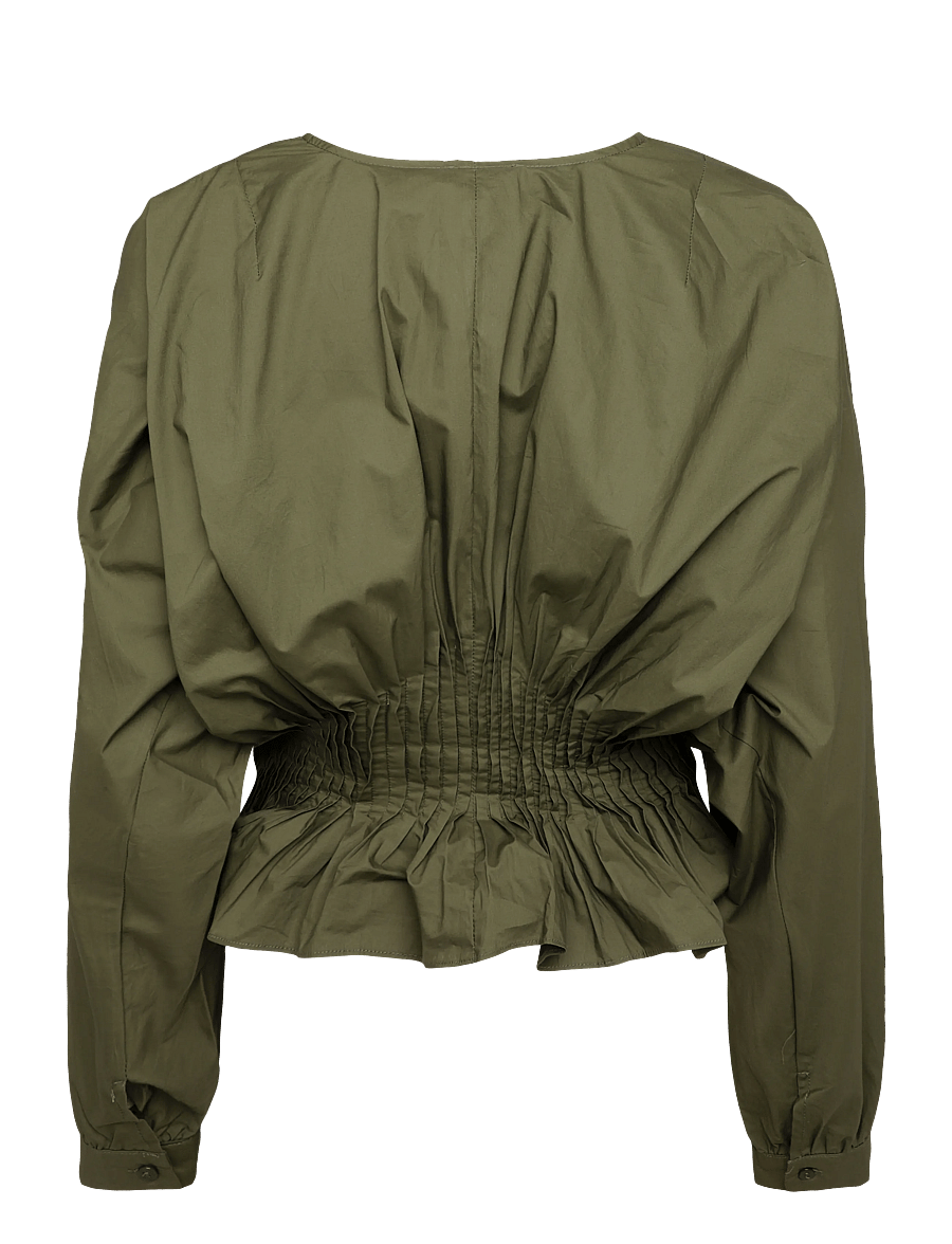 Copenhagen Muse - CMPOPLIN-BLOUSE - långärmade blusar - ivy green - 1