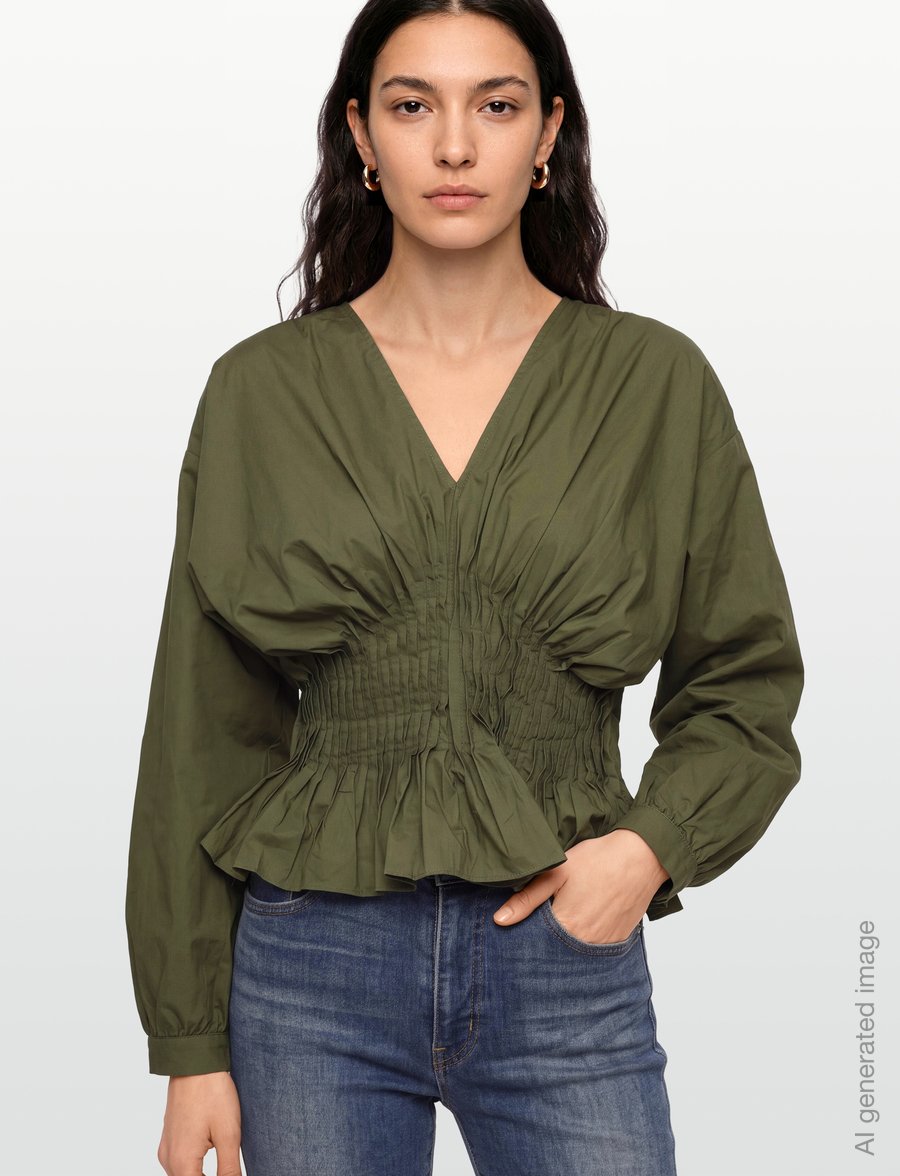 Copenhagen Muse - CMPOPLIN-BLOUSE - långärmade blusar - ivy green - 3
