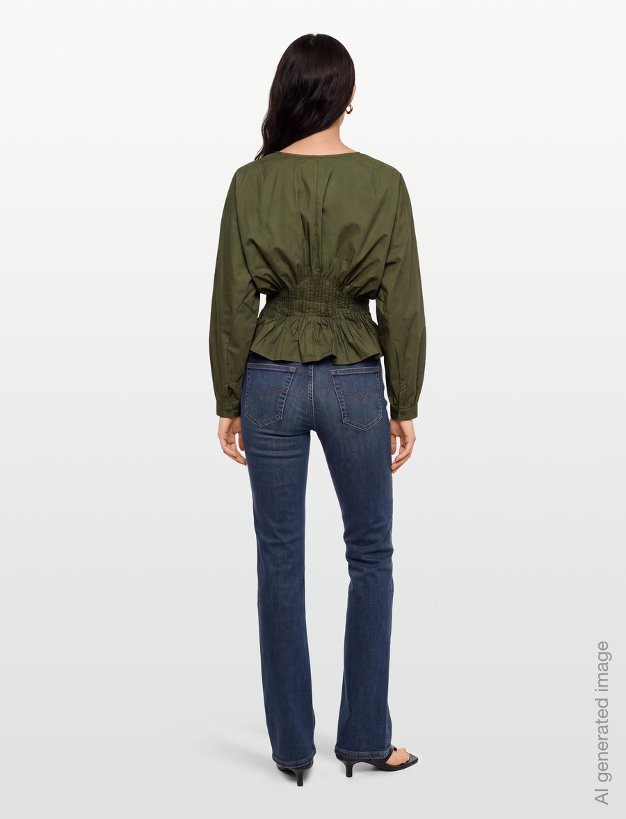 Copenhagen Muse - CMPOPLIN-BLOUSE - långärmade blusar - ivy green - 4