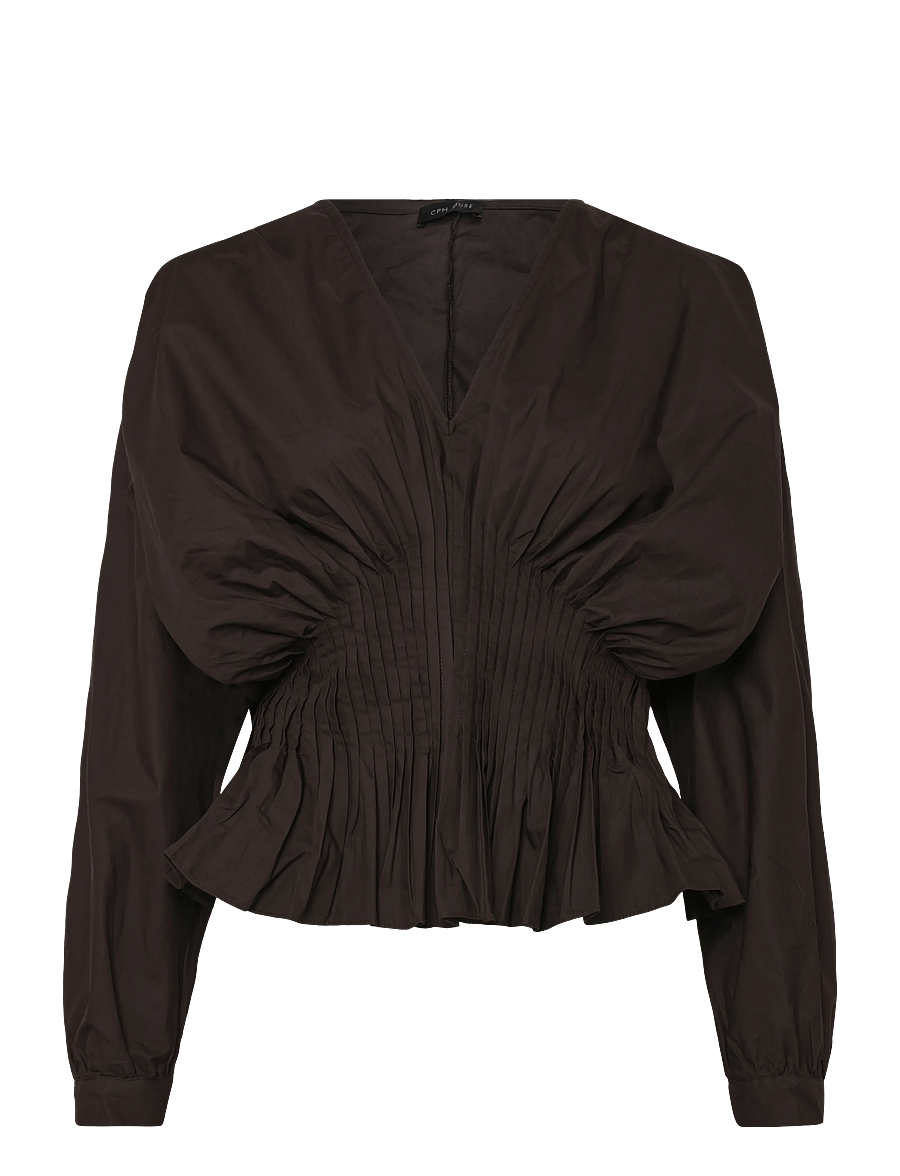 Copenhagen Muse - CMPOPLIN-BLOUSE - pikkade varrukatega pluusid - mulch - 0
