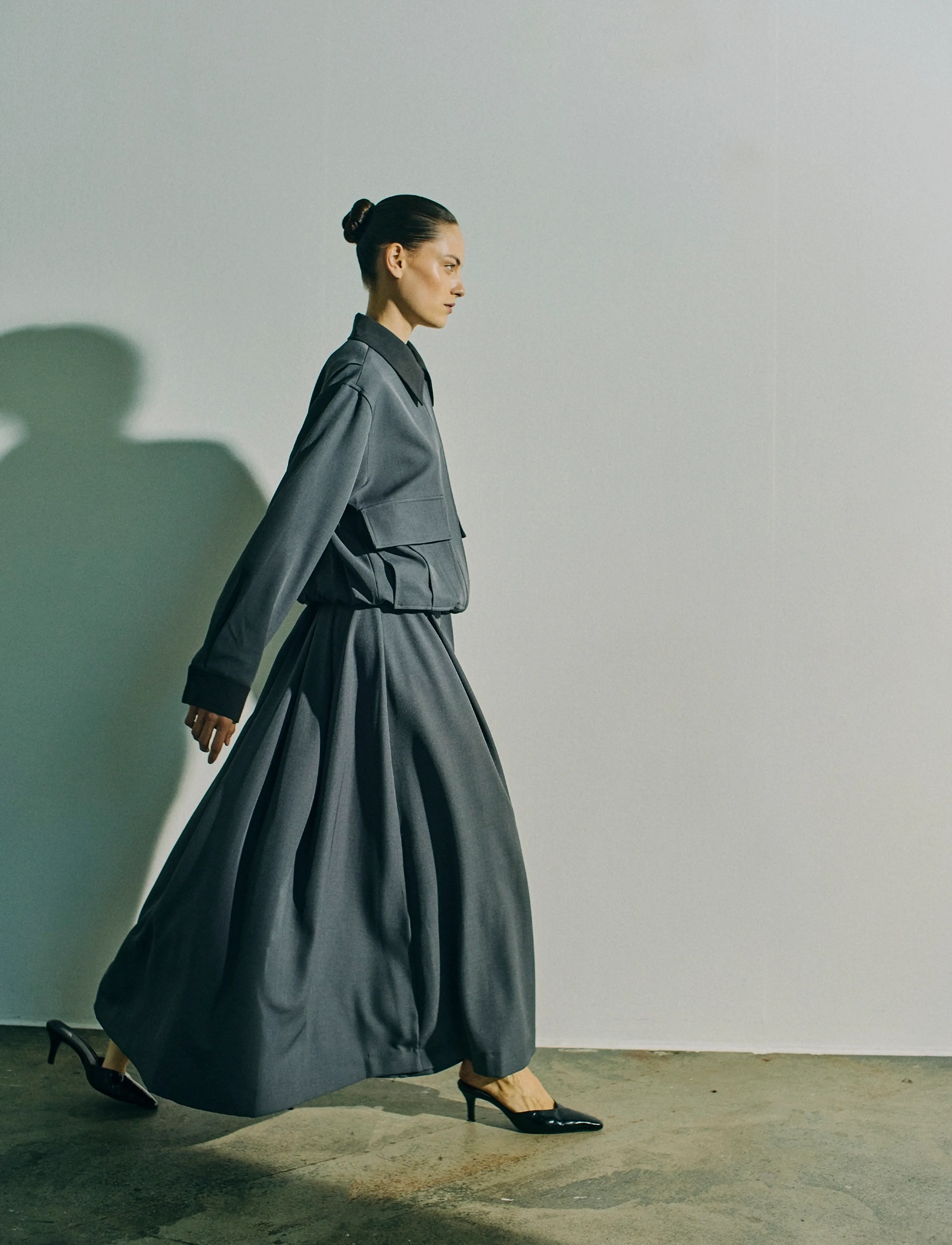 Copenhagen Muse CMBONNIE-SKIRT - Maxi skirts - DARK GREY MELANGE / grey