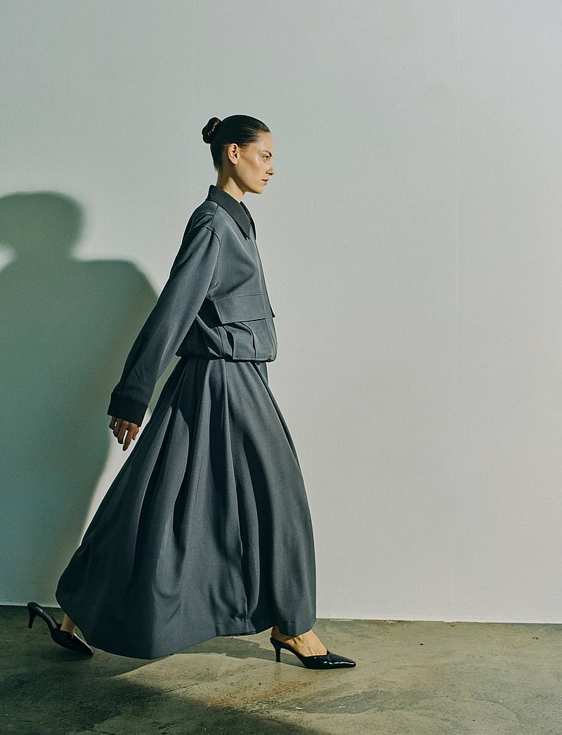 Copenhagen Muse - CMBONNIE-SKIRT - faltenröcke - dark grey melange - 0