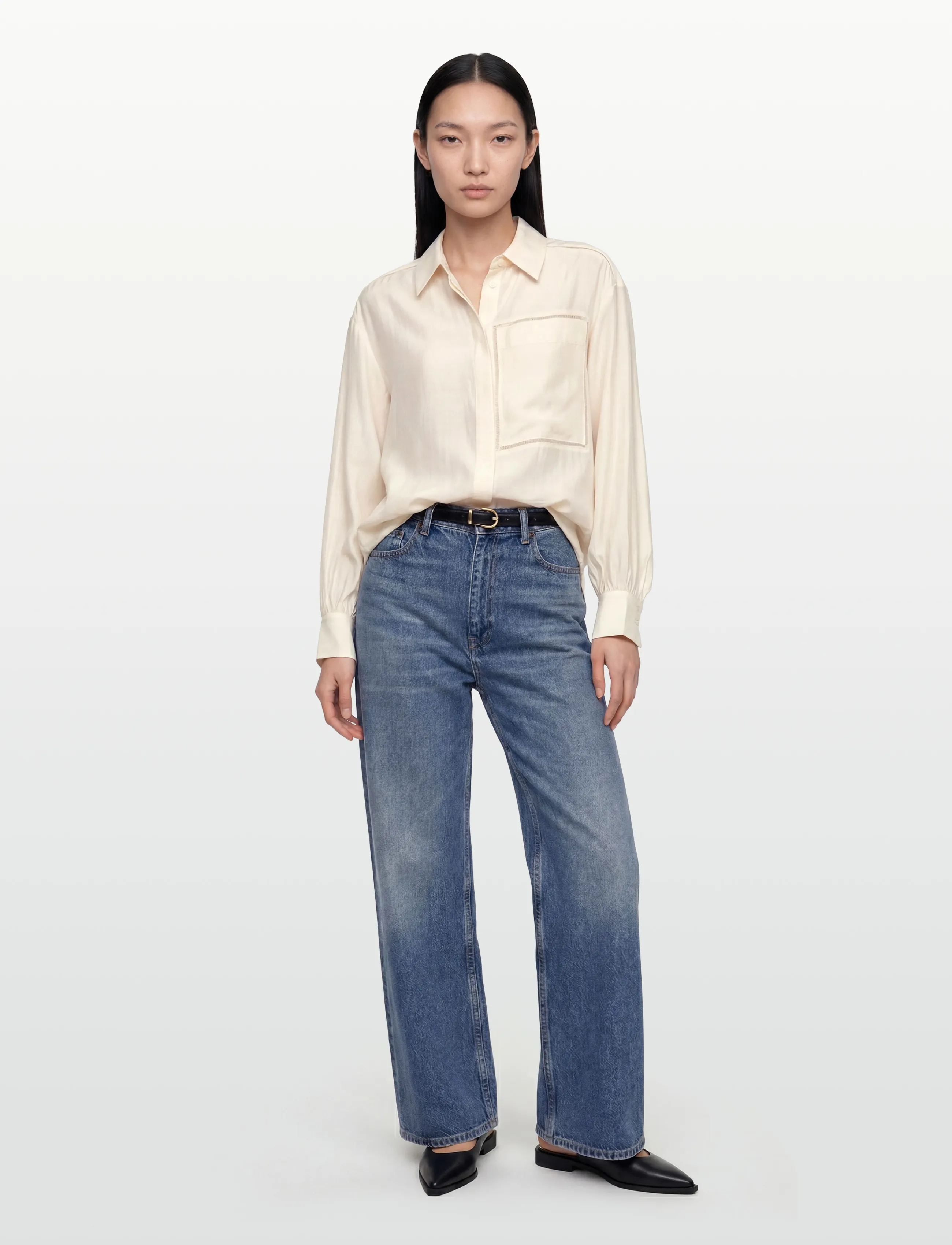 Copenhagen Muse CMMOLLY-SHIRT - Shirts - JET STREAM / cream