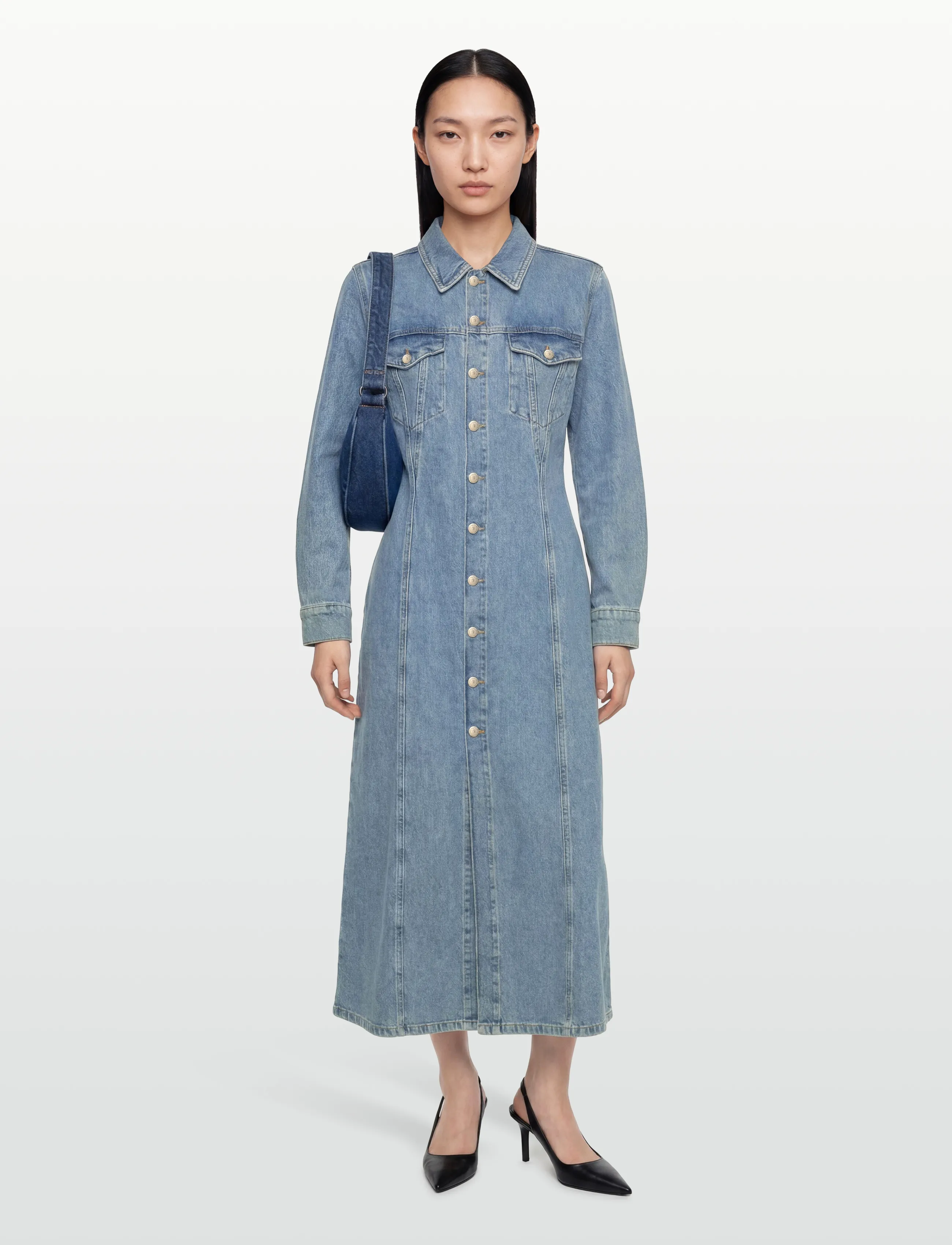 Copenhagen Muse CMANOUK-DRESS - Maxiklänningar - LIGHT BLUE DENIM / blue