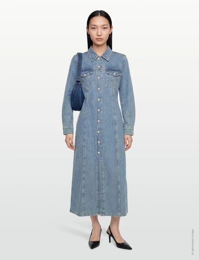 Copenhagen Muse CMANOUK-DRESS - Hemdkleider - LIGHT BLUE DENIM / blue