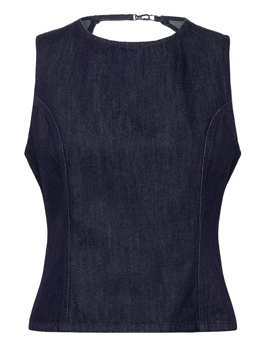 Copenhagen Muse - CMJALYNN-TOP - sleeveless tops - dark blue denim - 1